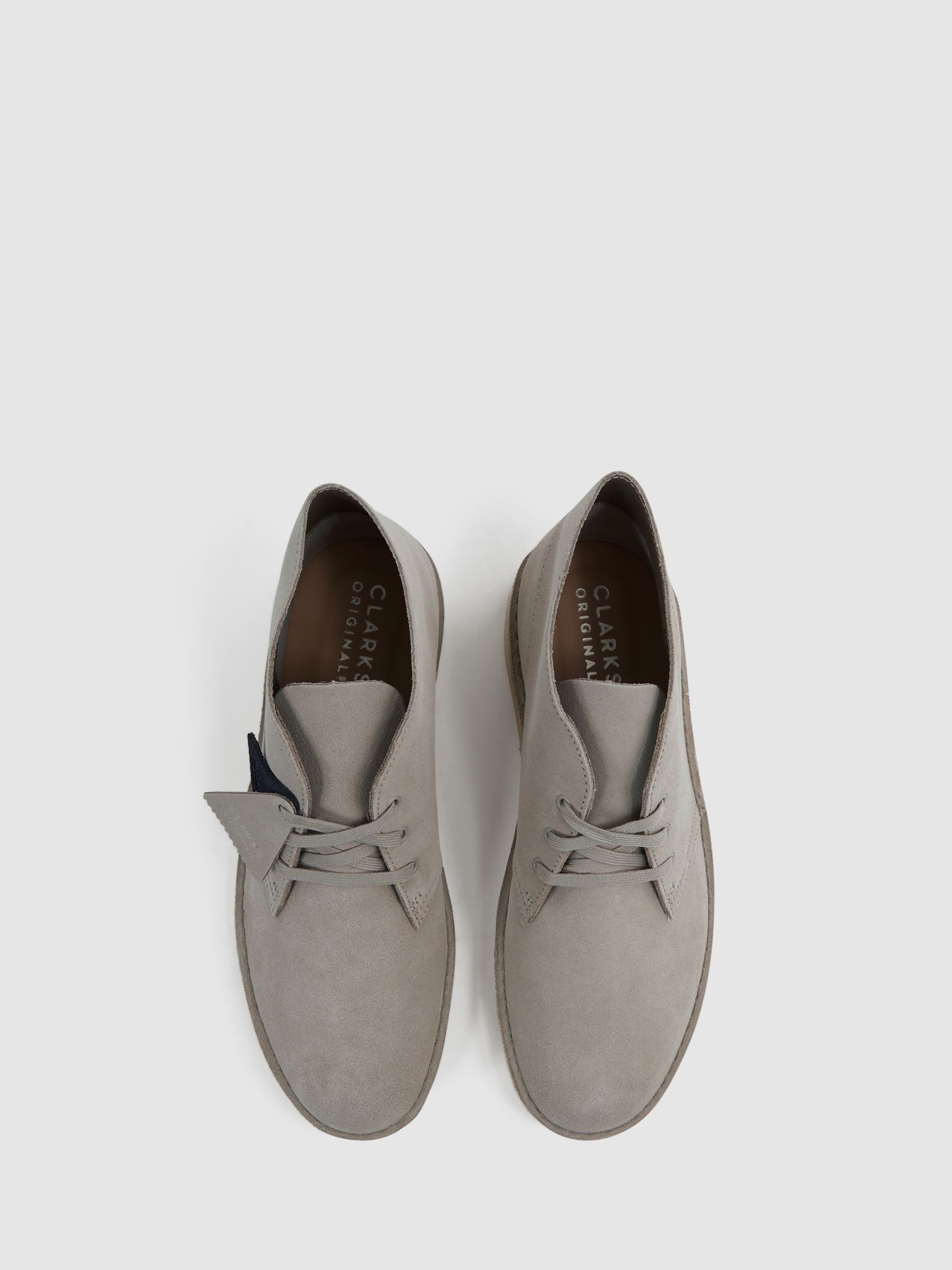 Reiss Clarks Originals Suede Desert Boots in Stone - REISS