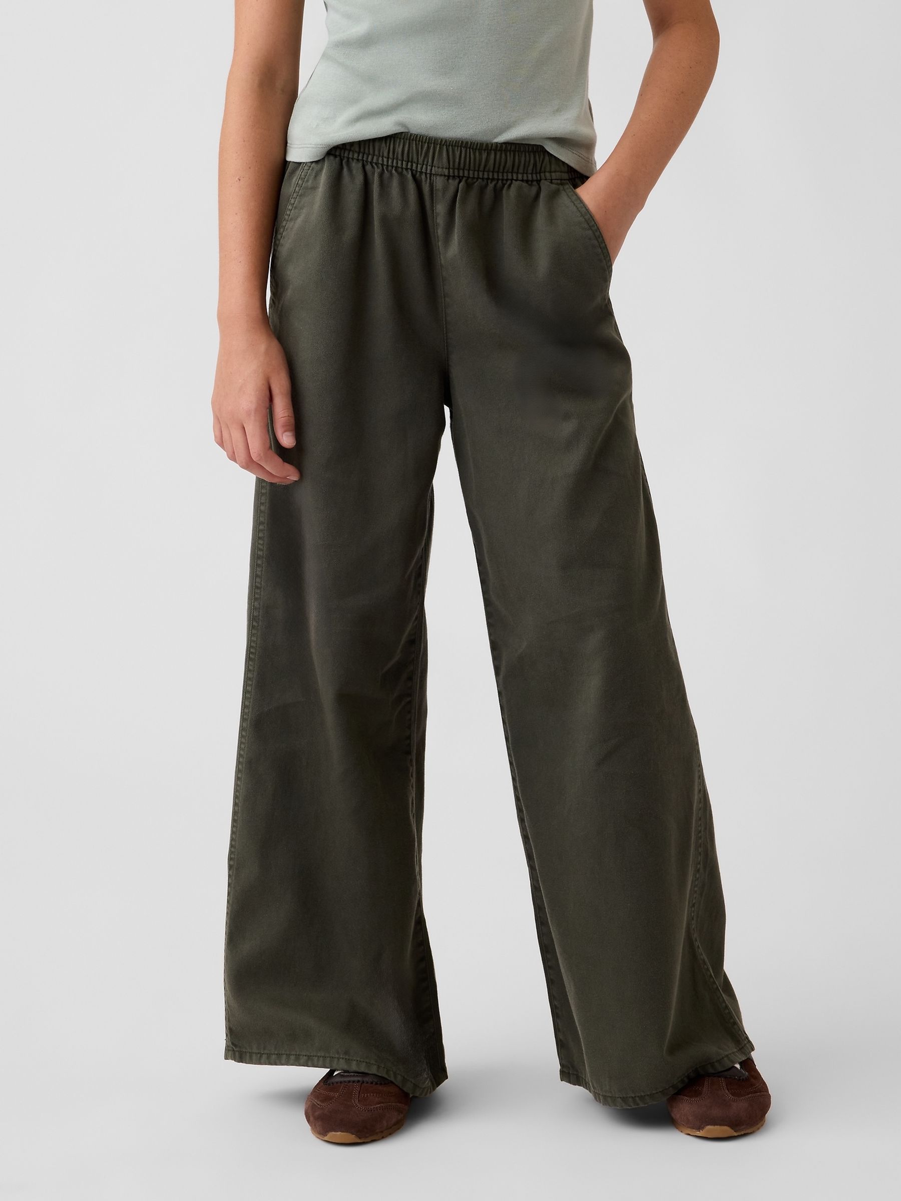 Green Easy Wide-Leg Utility Trousers - Image 1 of 5