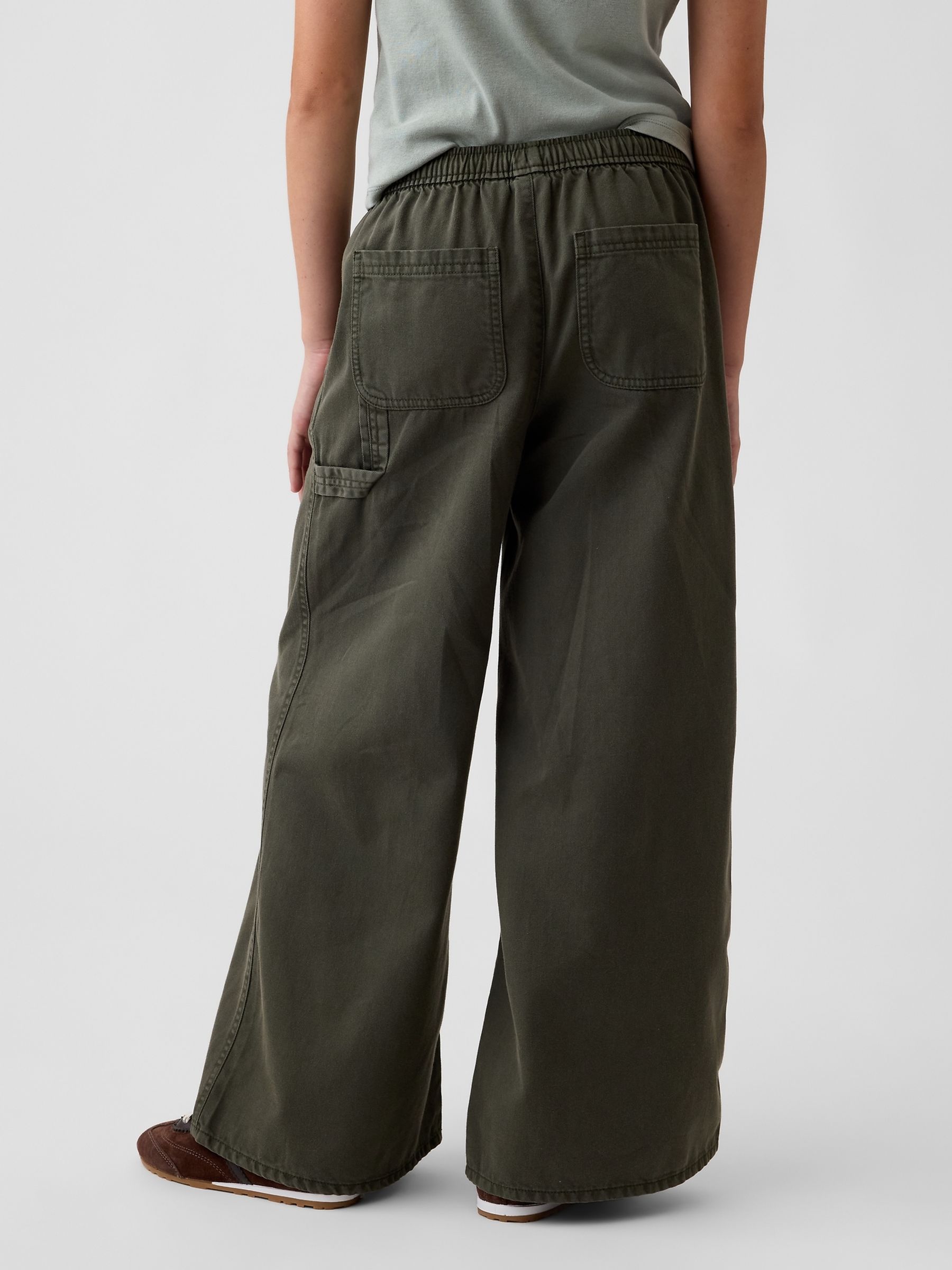 Green Easy Wide-Leg Utility Trousers - Image 2 of 5