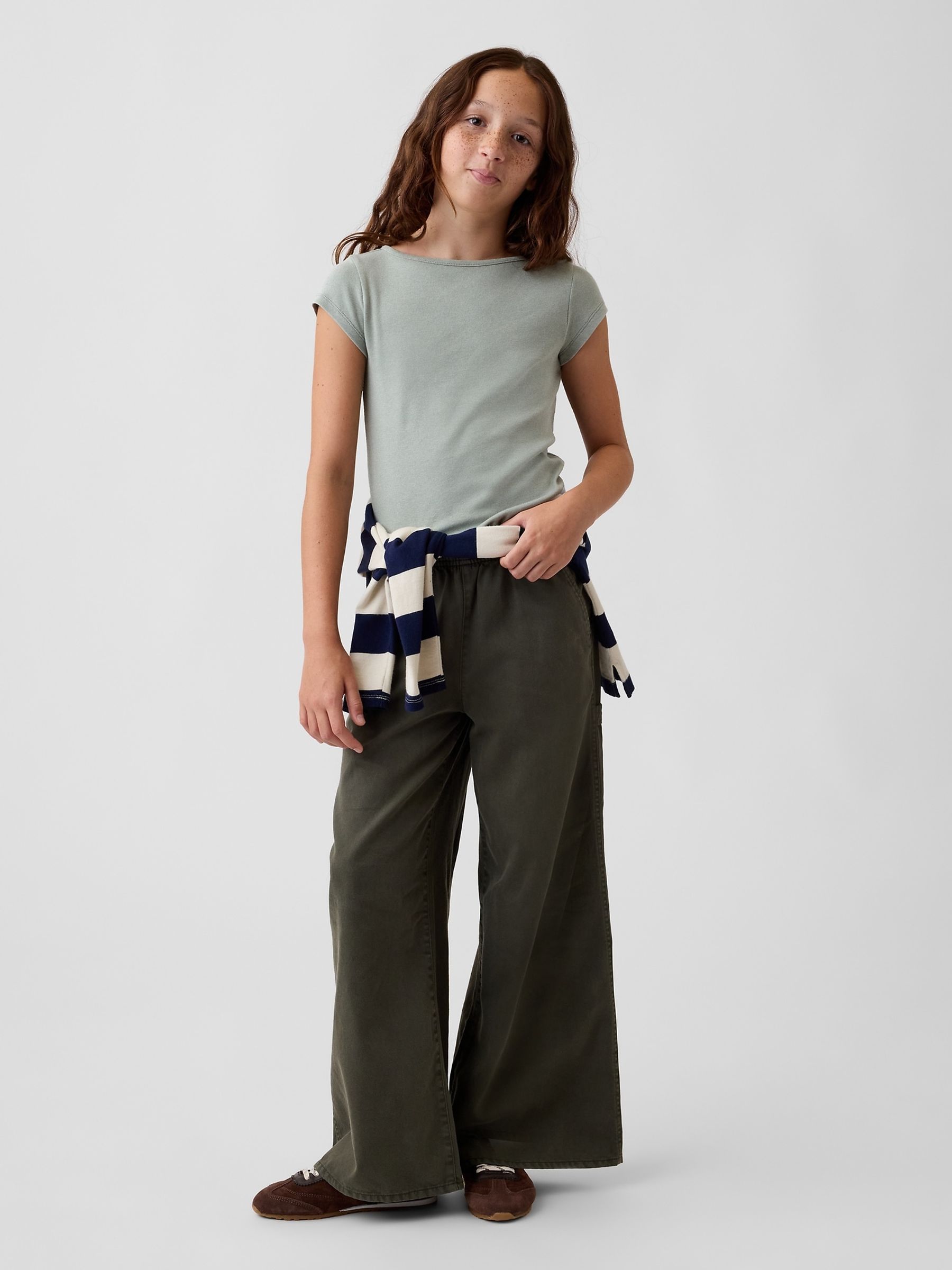 Green Easy Wide-Leg Utility Trousers - Image 3 of 5