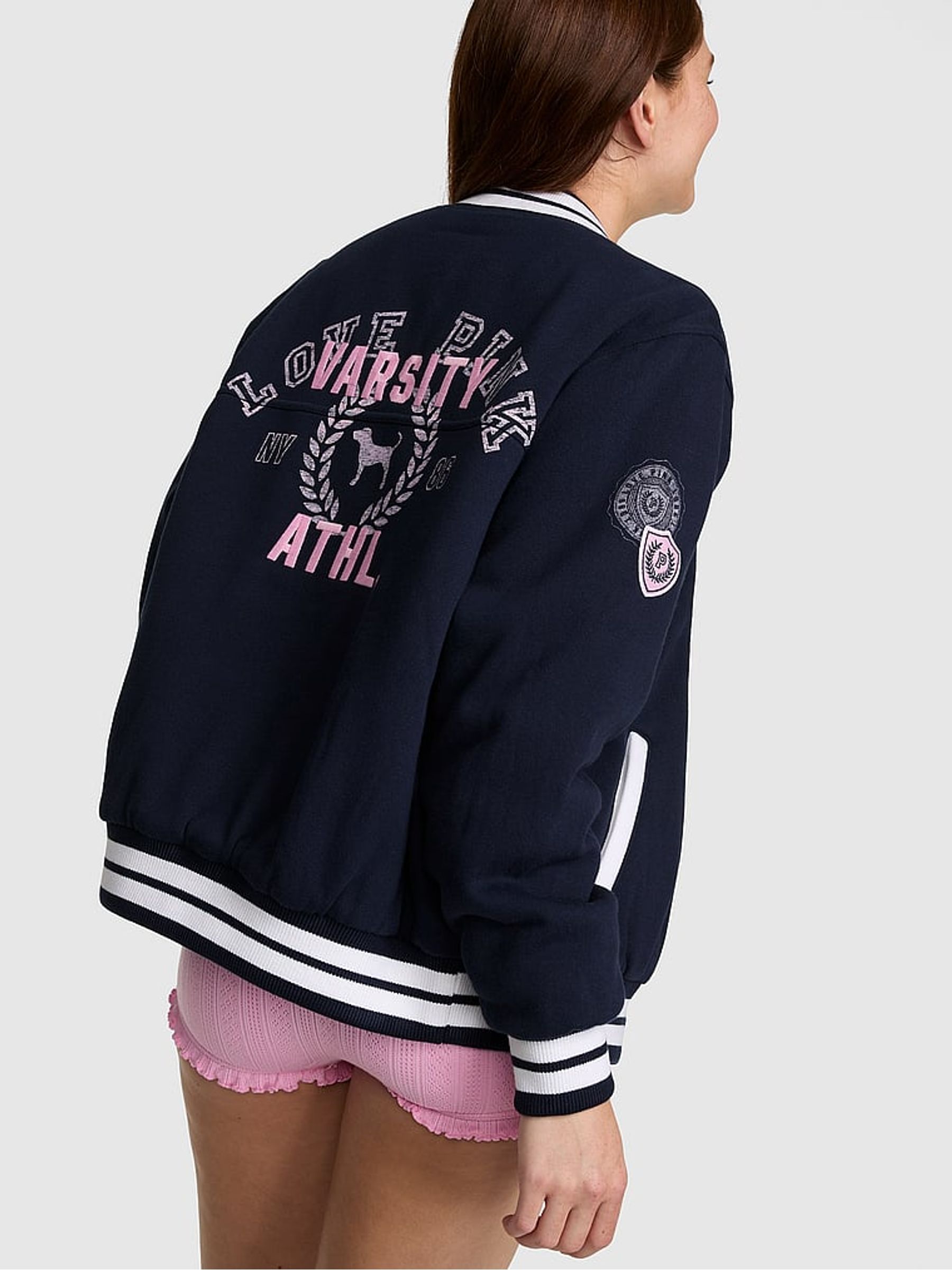 Noir Navy Blue Varsity Jacket - Image 2 of 2