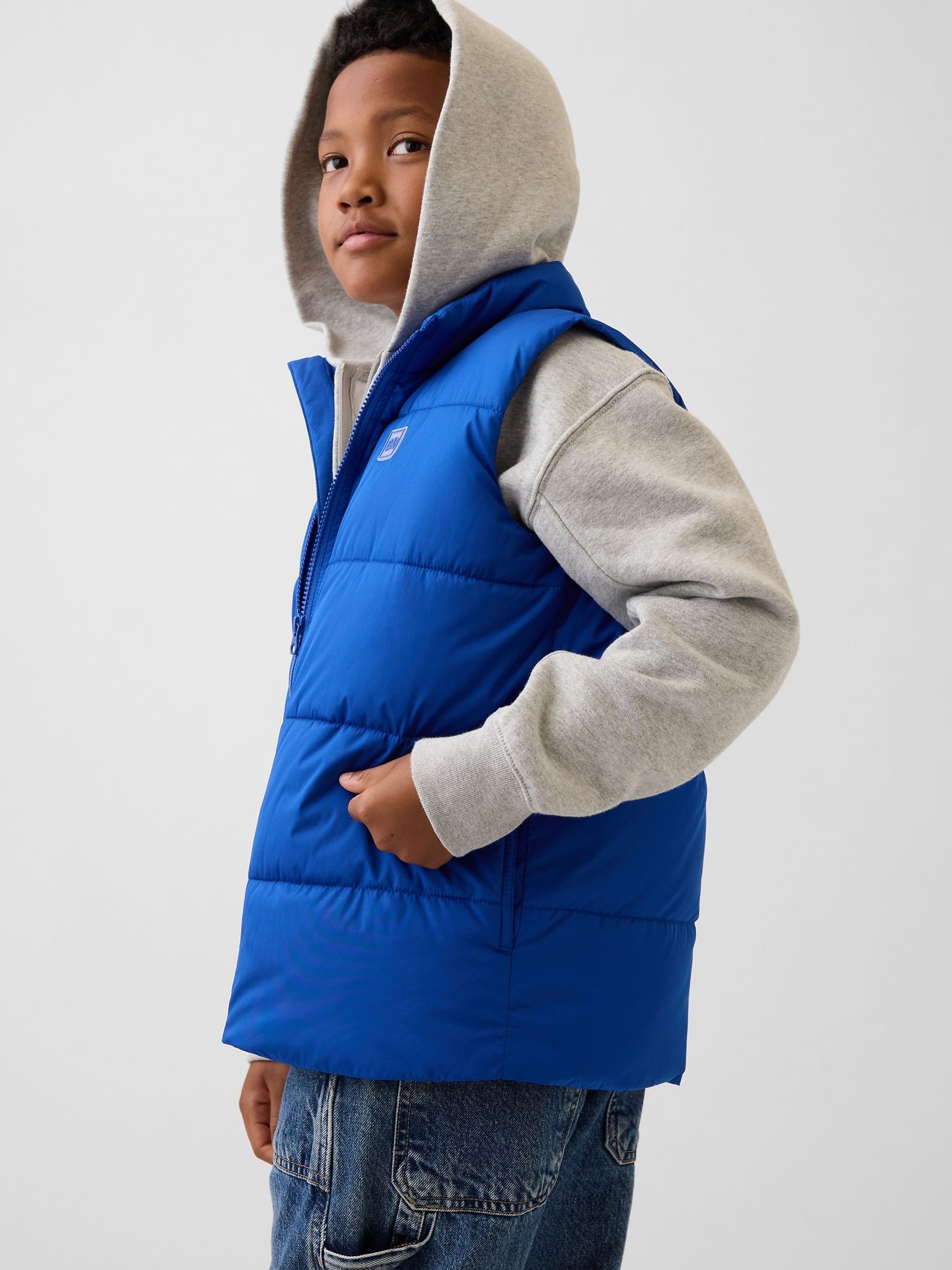 Blue Relaxed Puffer Gilet - Image 2 of 5