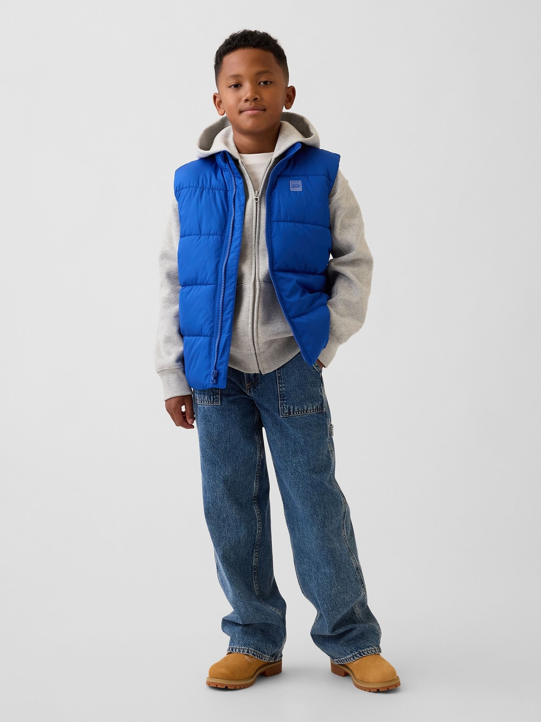 Blue Relaxed Puffer Gilet - Image 3 of 5