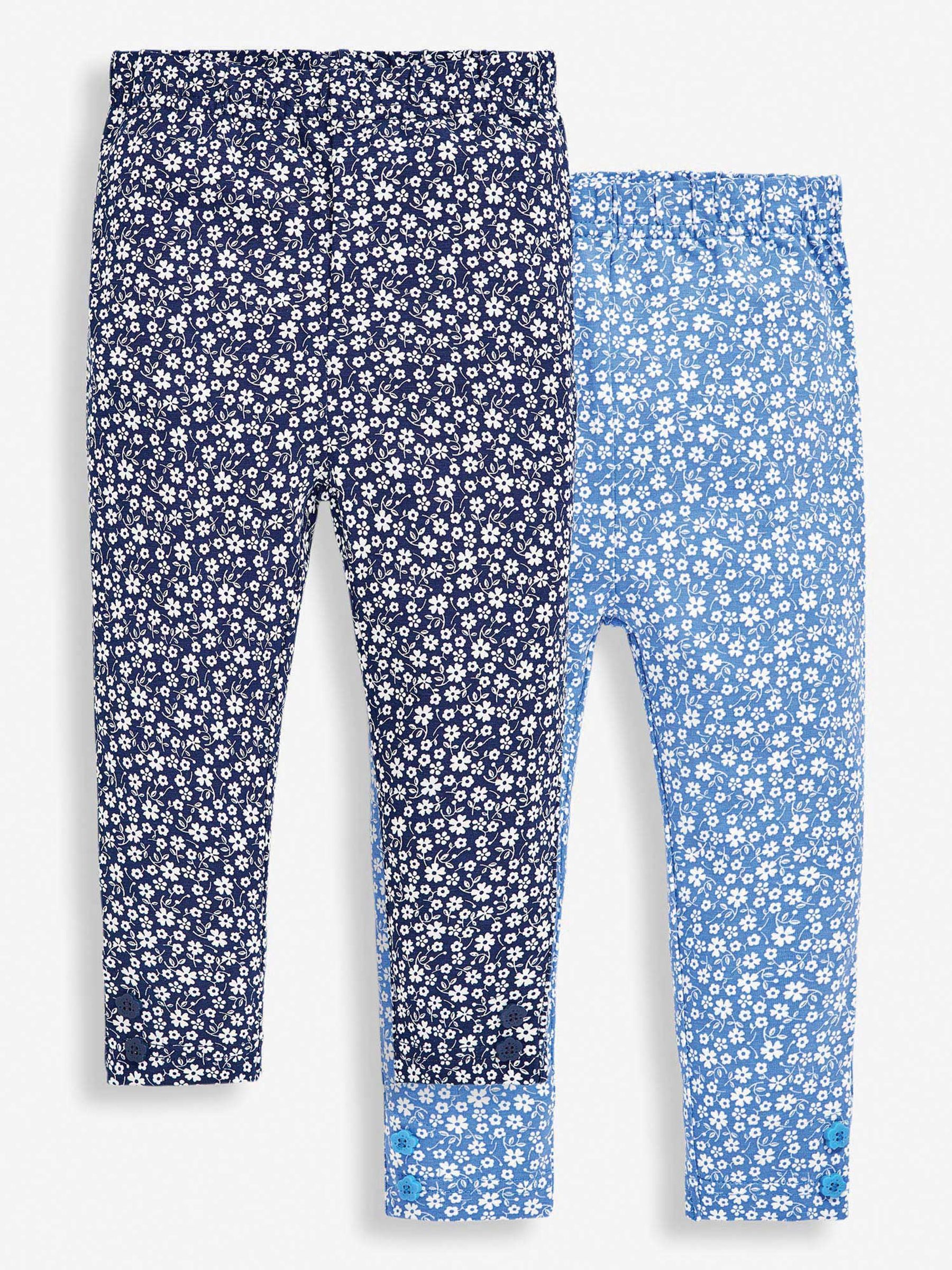 Navy 2-Pack Girls' Navy Floral Leggings - Image 1 of 4