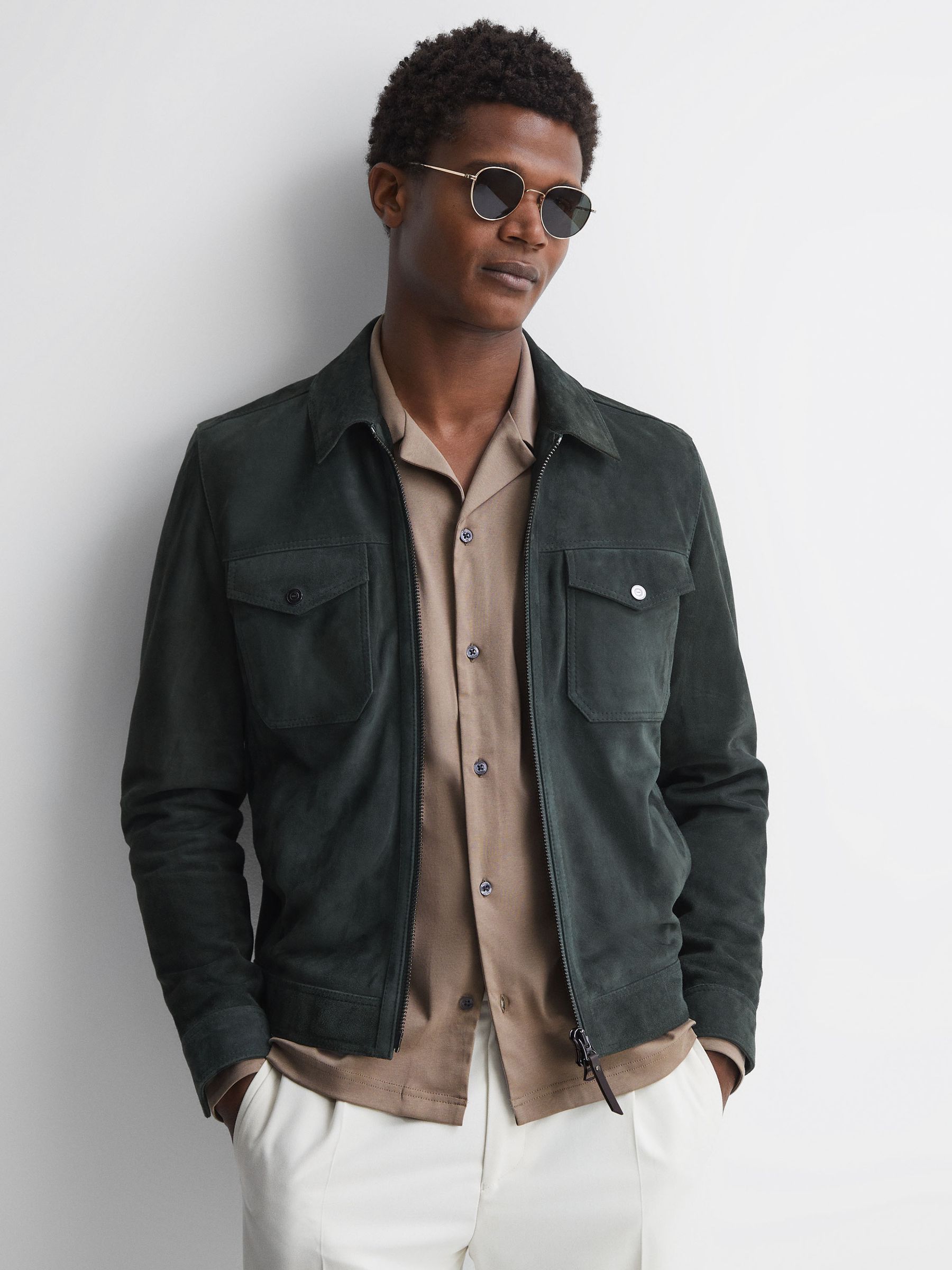 Mercerised Cotton Long Sleeve Shirt in Fawn - Image 3 of 4