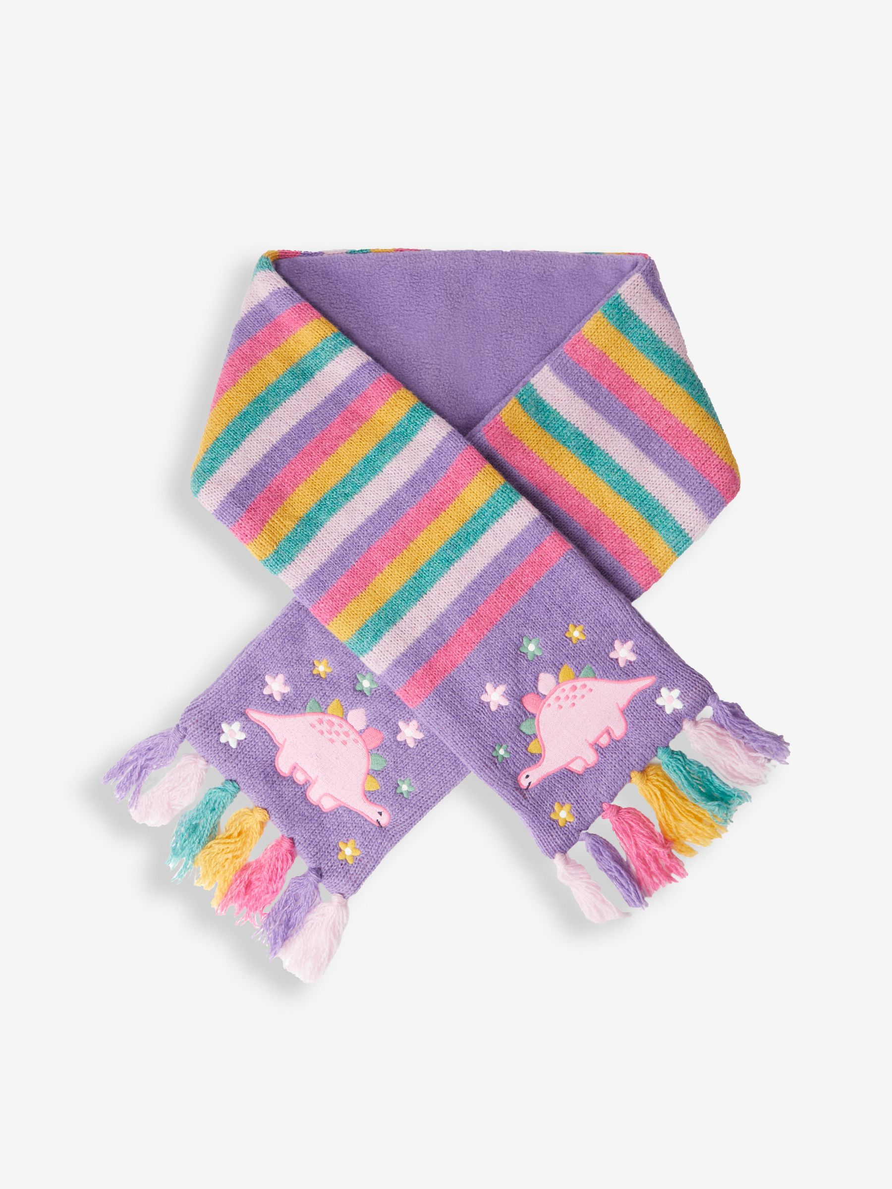 Pretty Dinosaur Striped Scarf in Lilac - Image 2 of 4