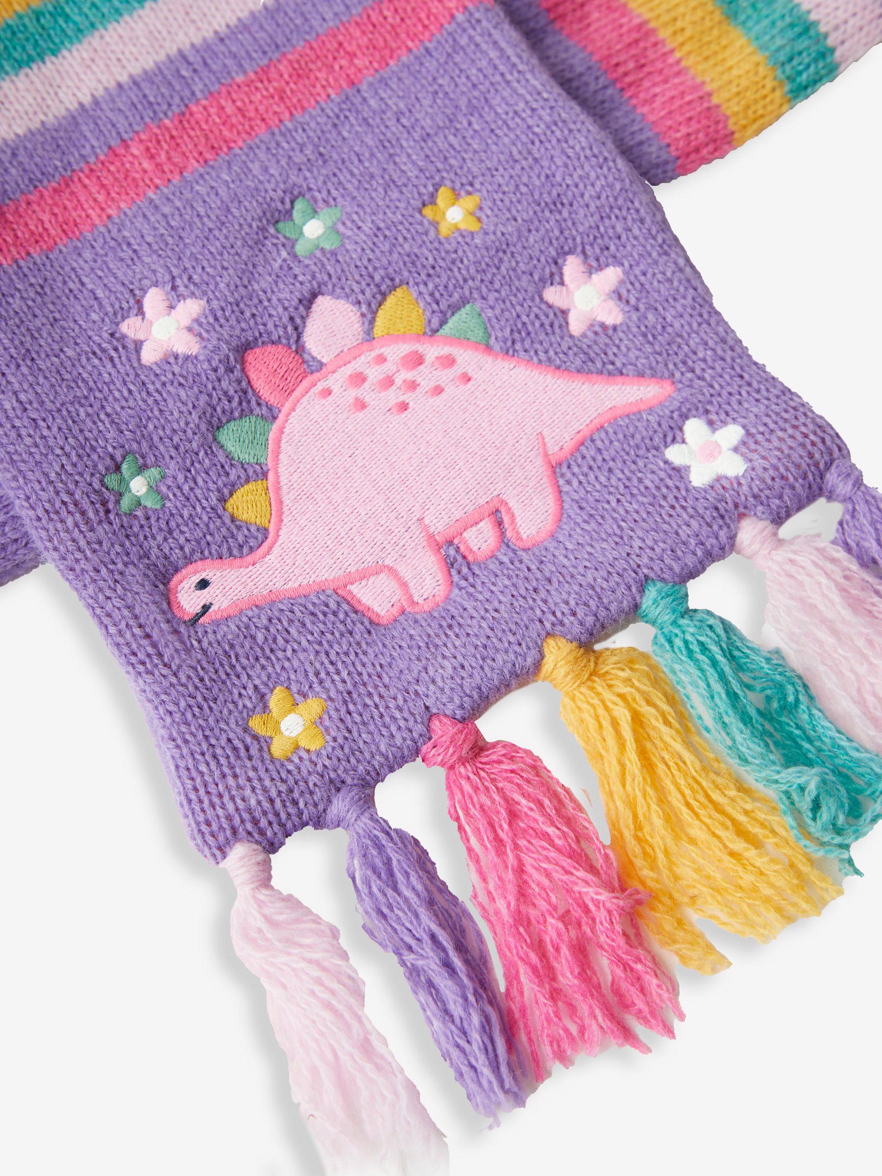 Pretty Dinosaur Striped Scarf in Lilac - Image 3 of 4