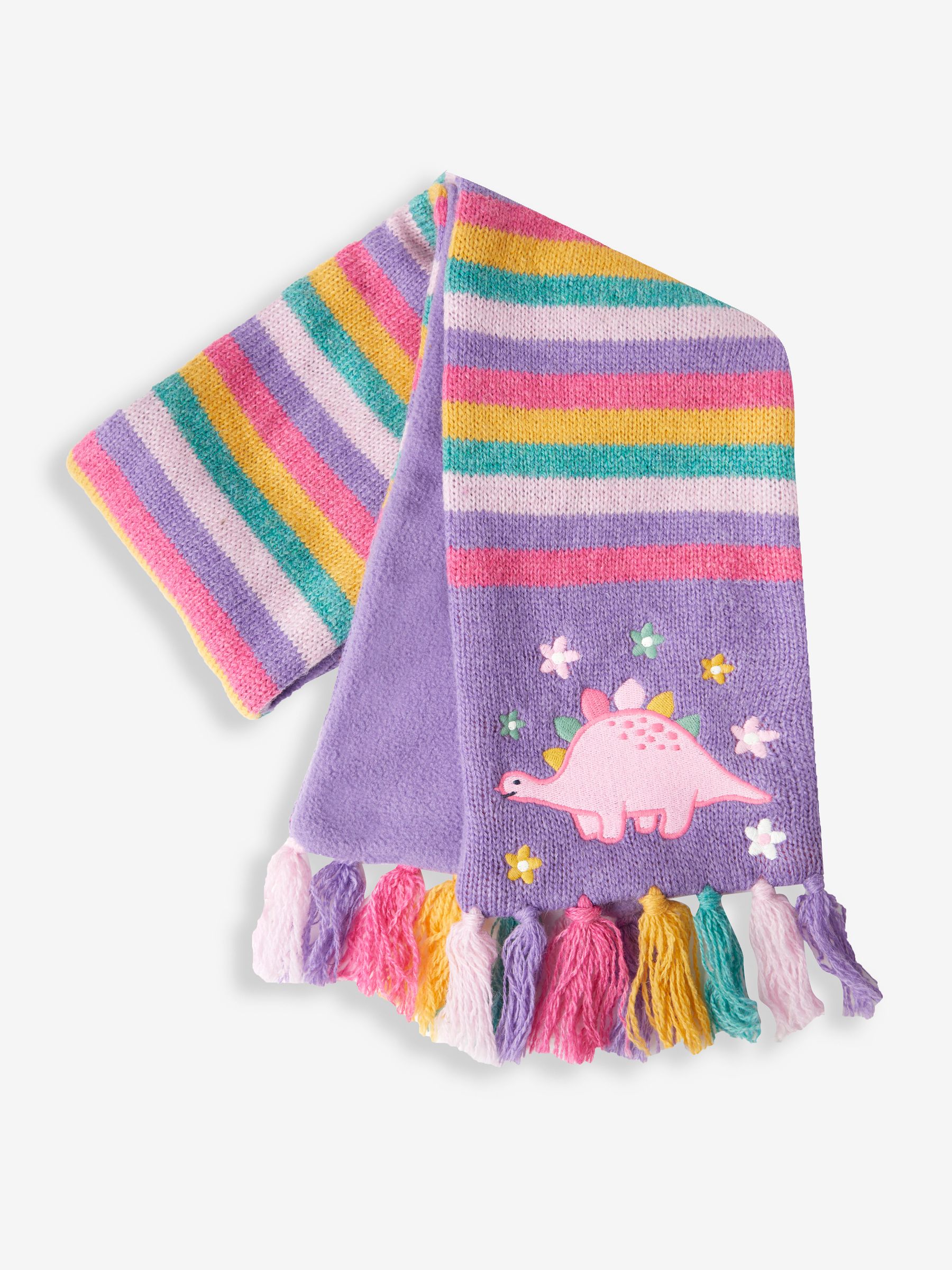 Pretty Dinosaur Striped Scarf in Lilac - Image 4 of 4