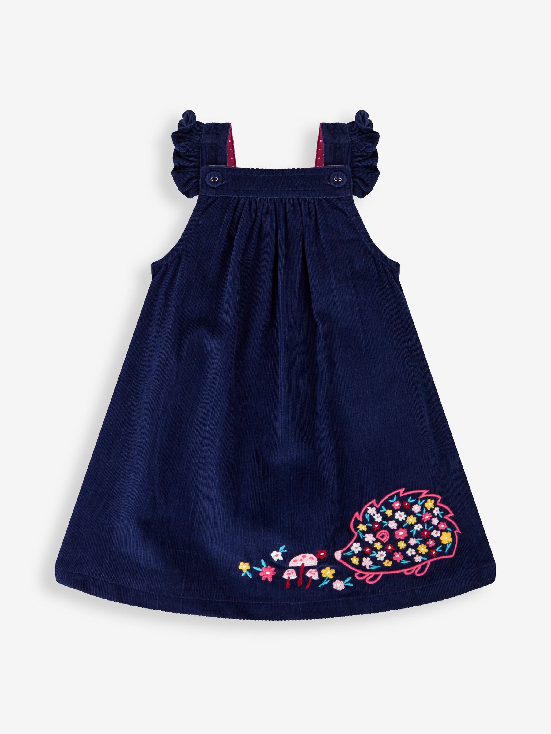 Navy Hedgehog Appliqué Cord Pinny Dress - Image 1 of 3
