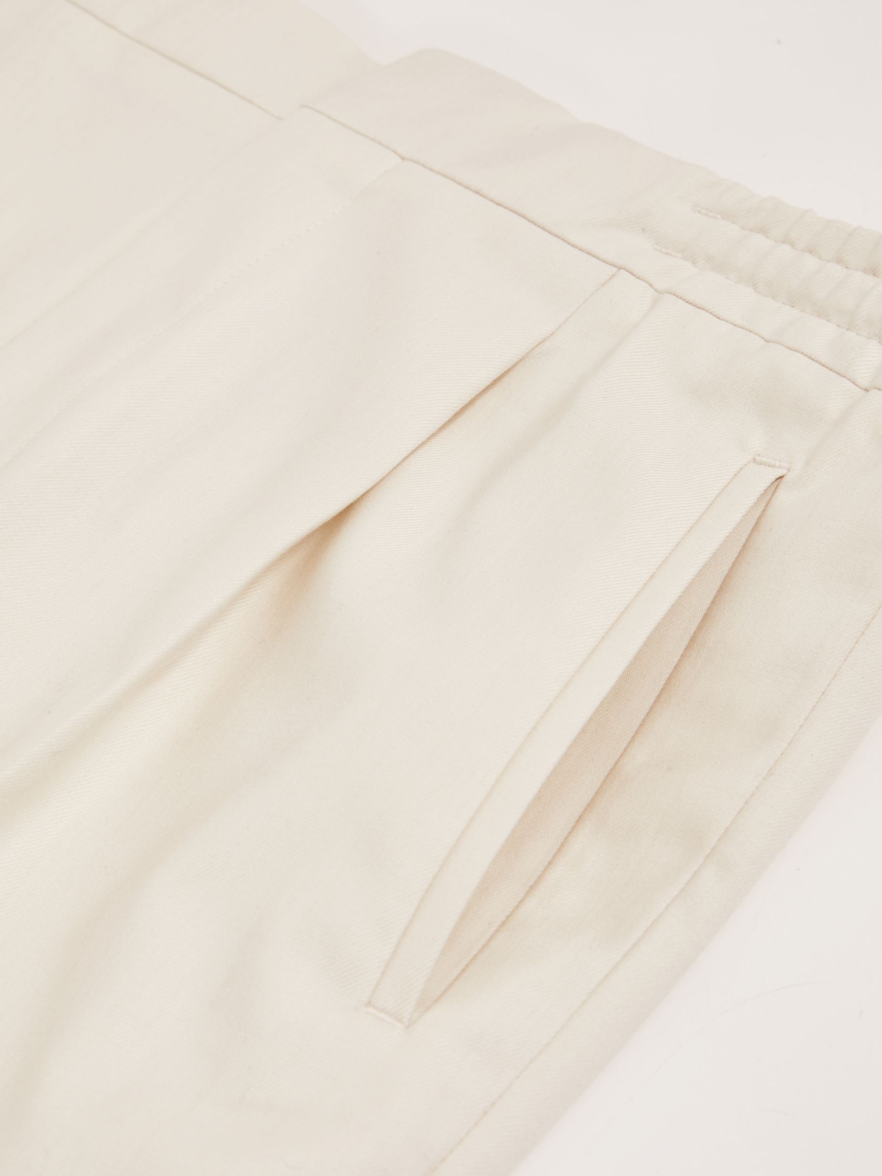 Relaxed Drawstring Trousers with Turn-Ups in Ecru - Image 6 of 6