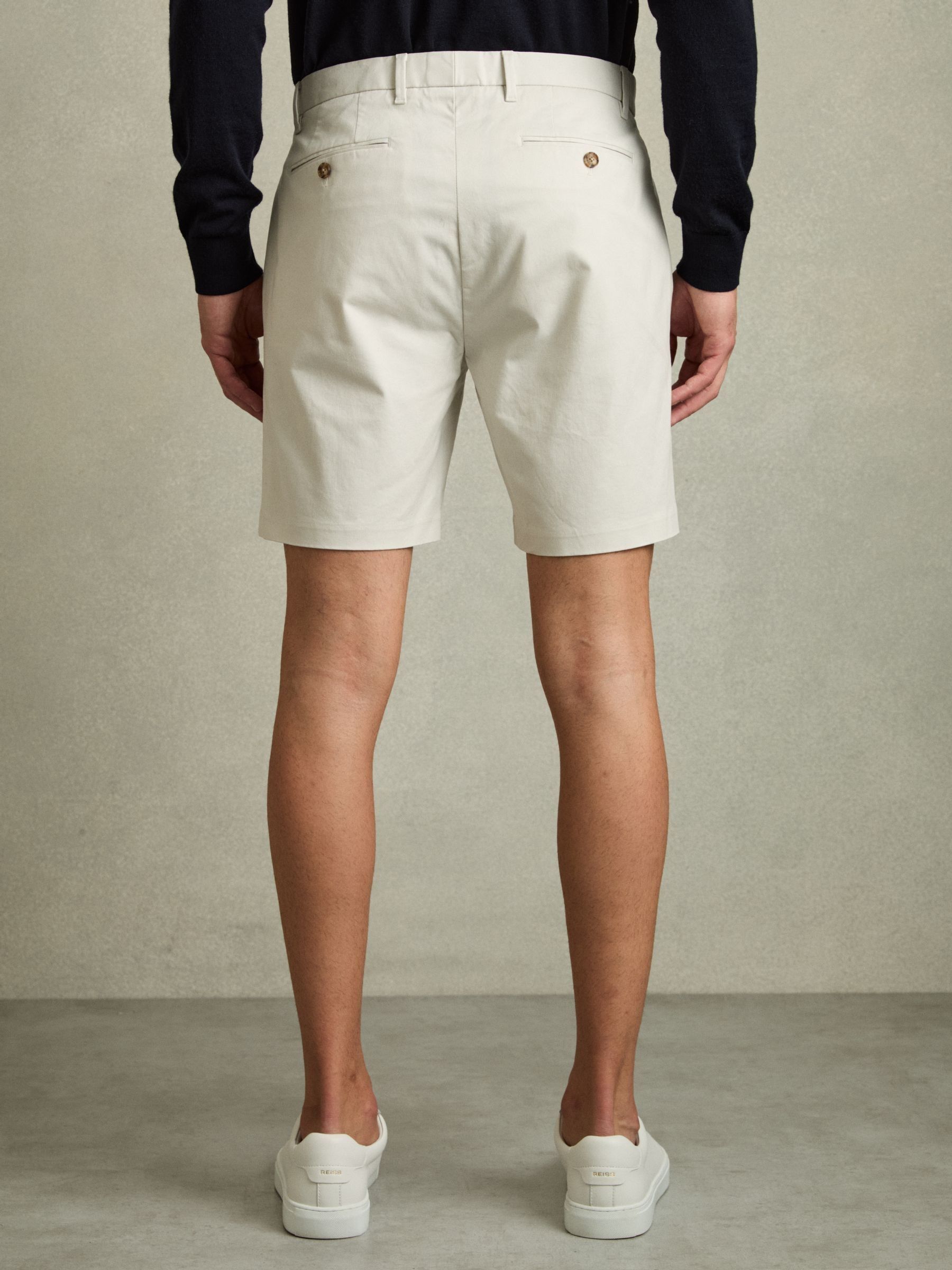 Short Length Casual Chino Shorts in Chalk - Image 5 of 6