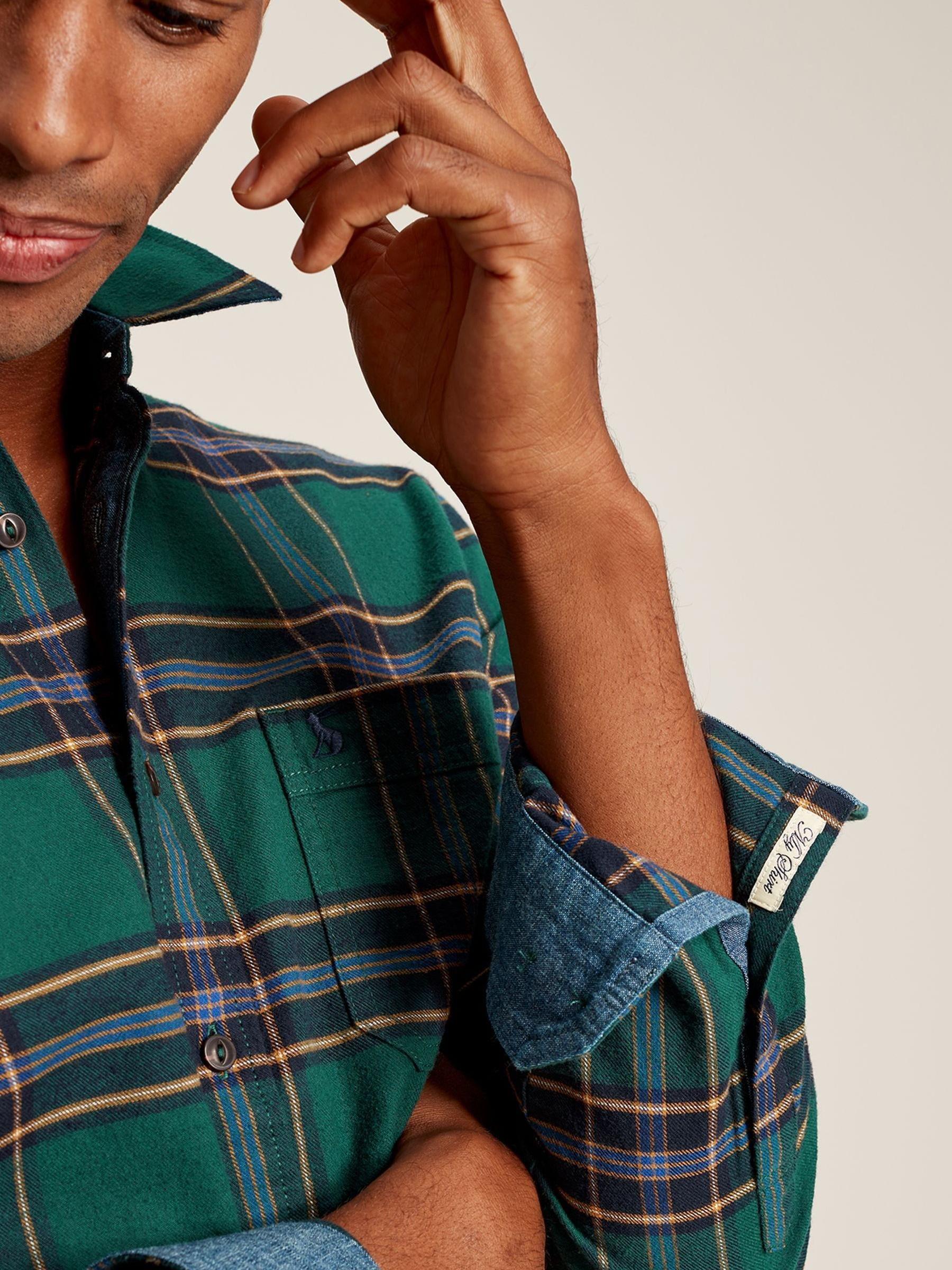Buchannan Green Cotton Check Shirt - Image 4 of 7