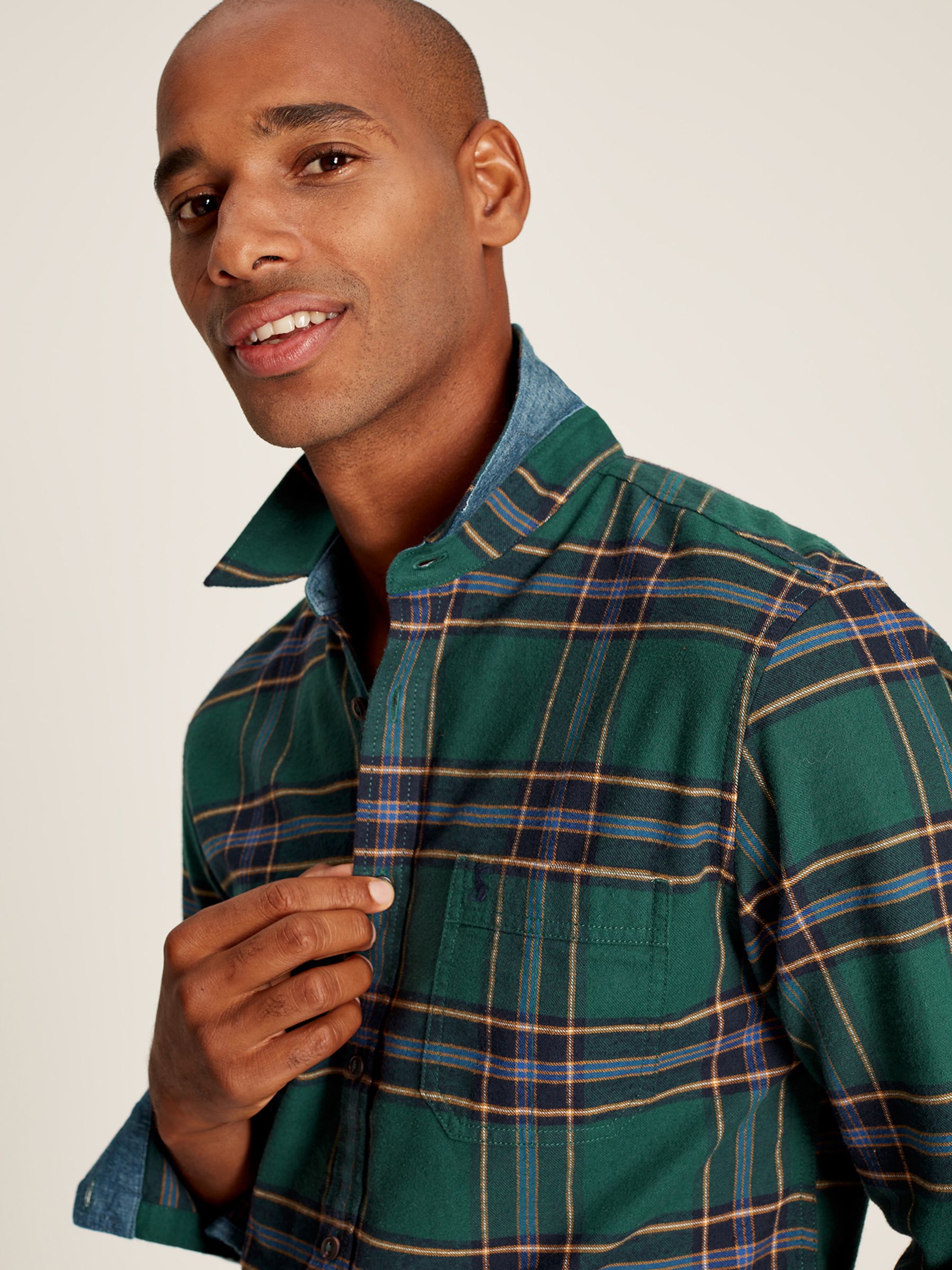 Buchannan Green Cotton Check Shirt - Image 7 of 8