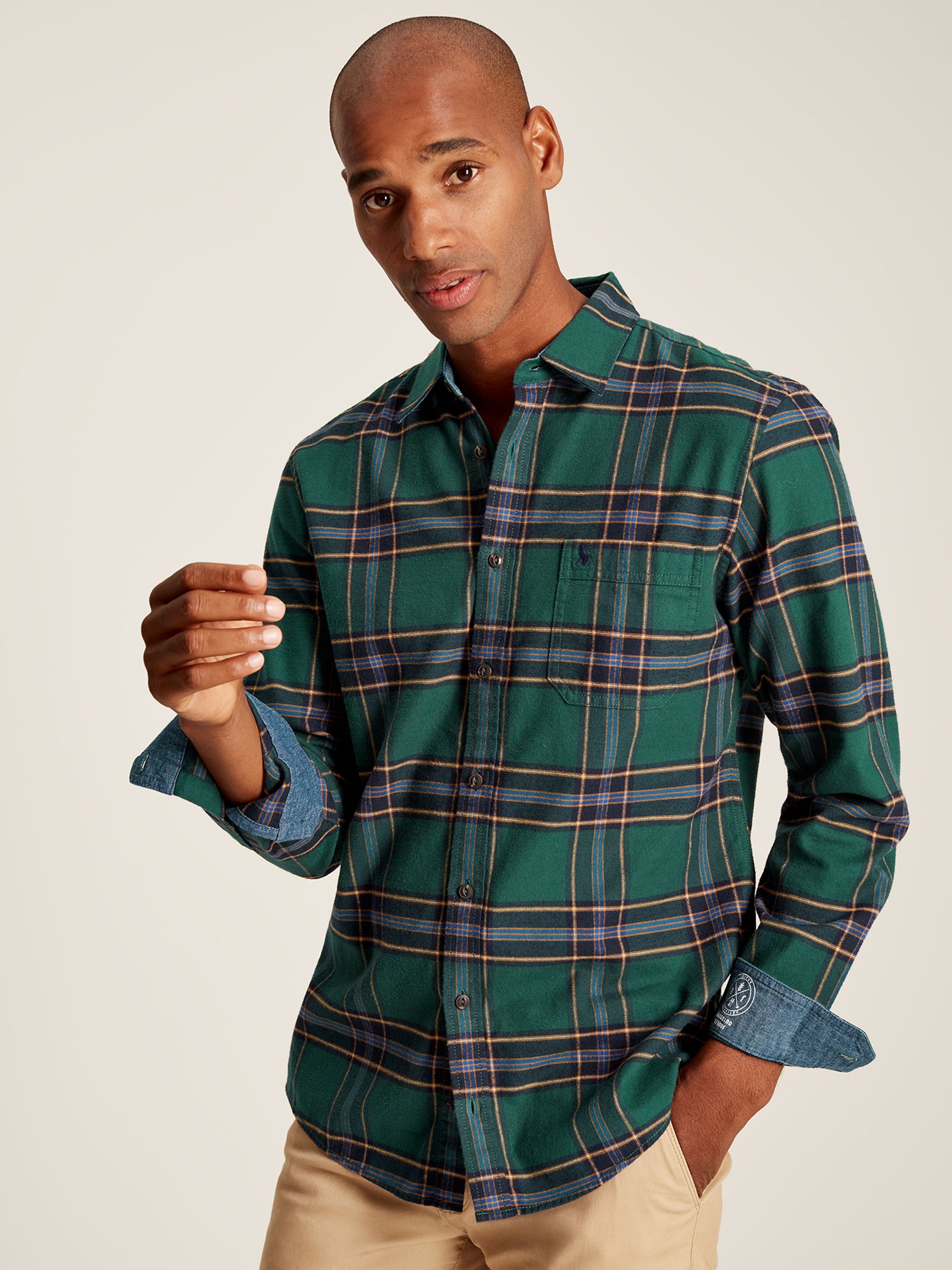 Buchannan Green Cotton Check Shirt - Image 8 of 8 Buchannan Green Cotton Check Shirt - Image 8 of 8