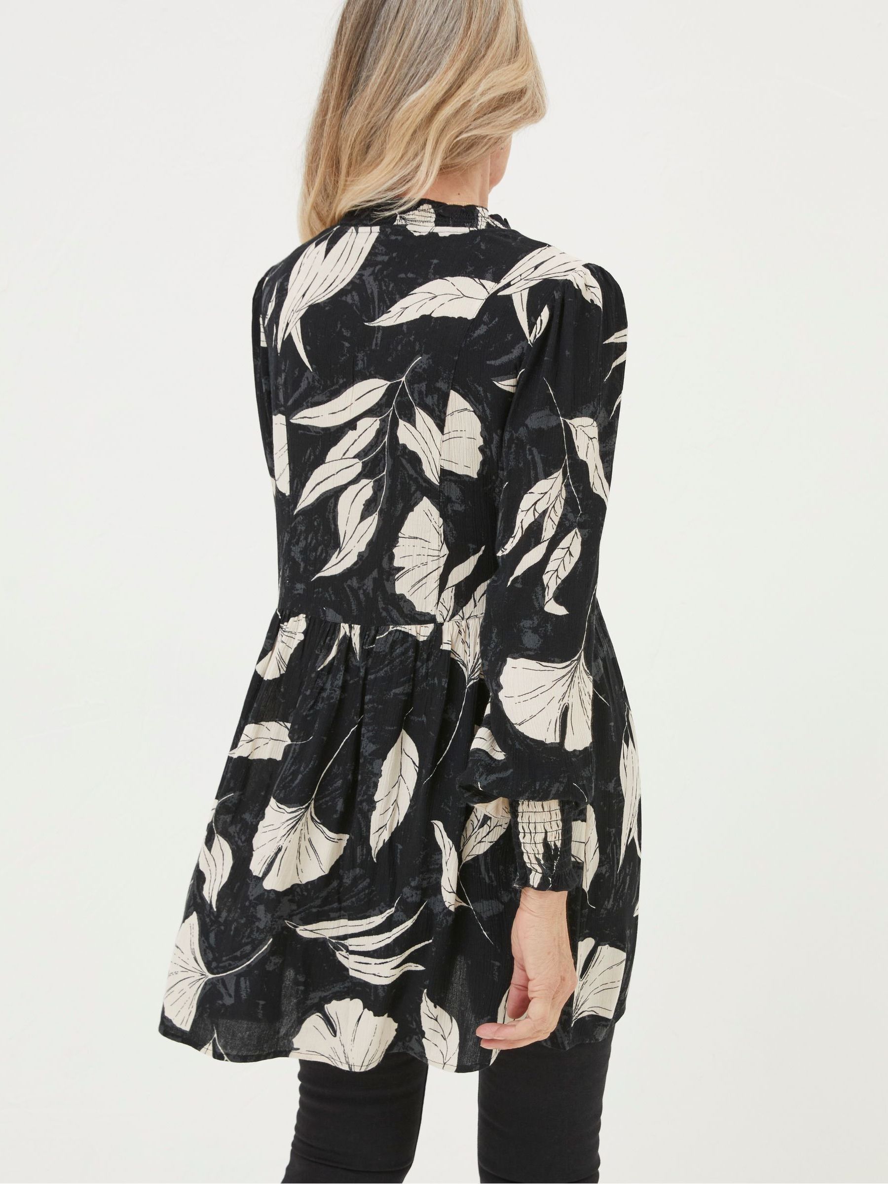 Black Gerry Twilight Leaves Tunic Dress - Image 2 of 5