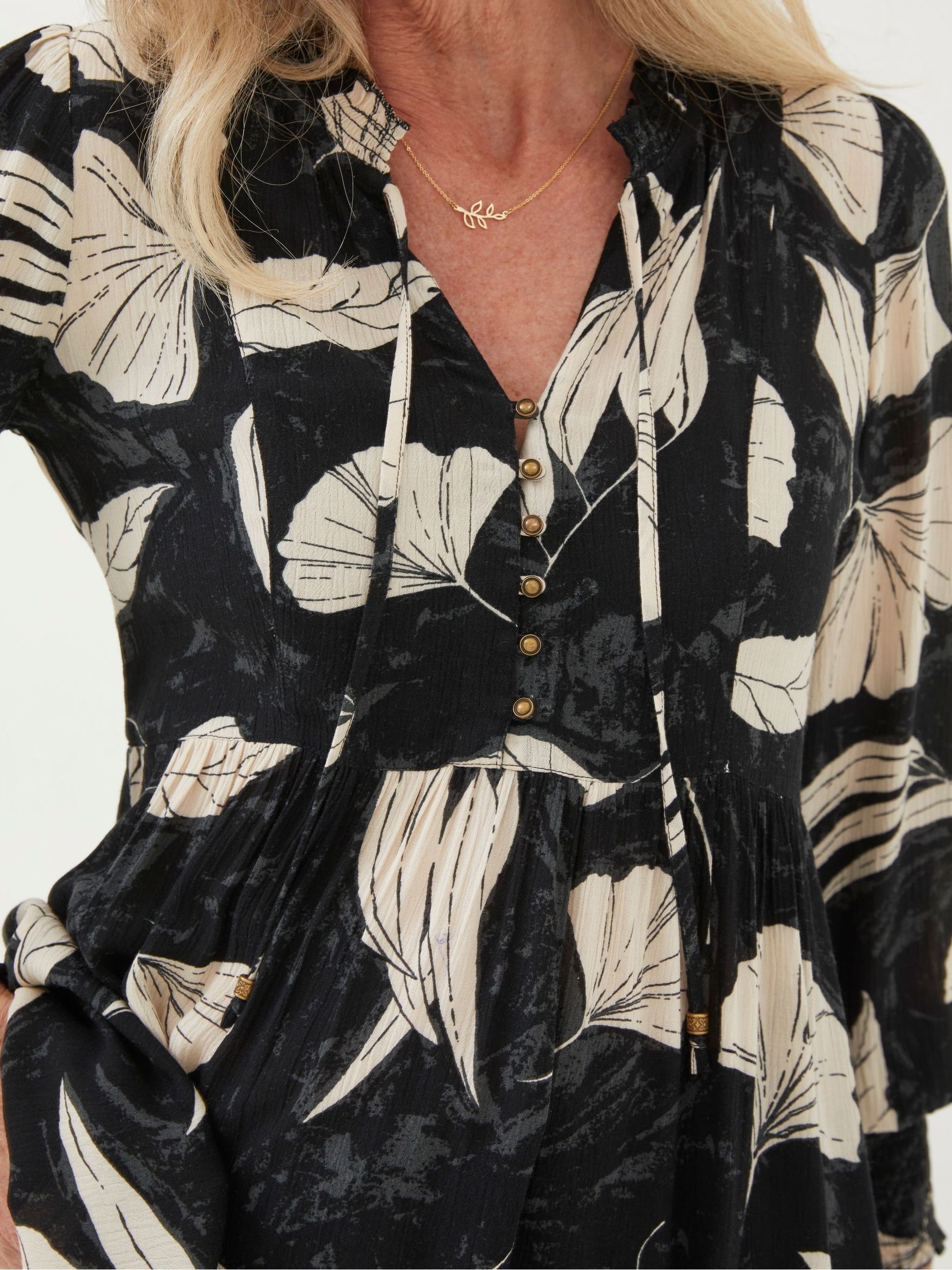 Black Gerry Twilight Leaves Tunic Dress - Image 3 of 5