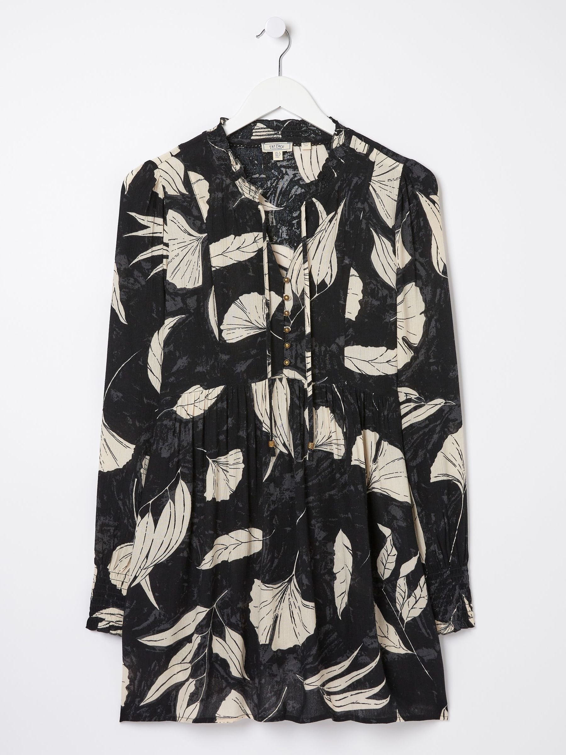 Black Gerry Twilight Leaves Tunic Dress - Image 5 of 5