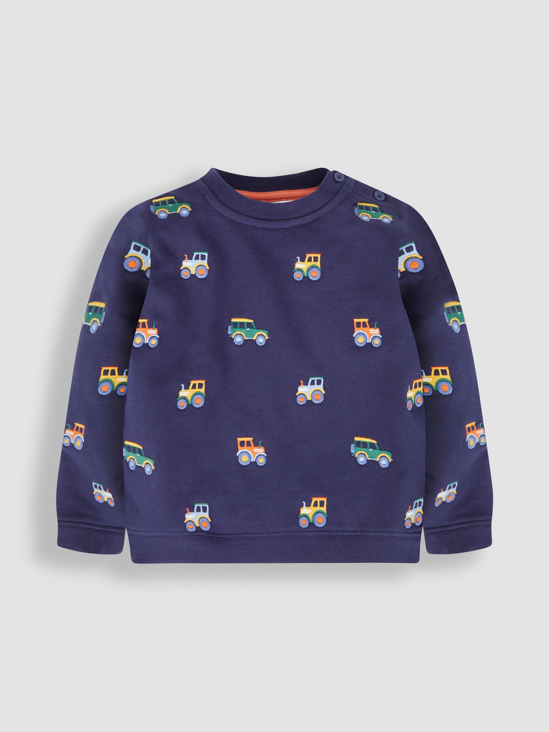 Navy Blue Boys' Tractor Embroidered Sweatshirt - Image 1 of 3