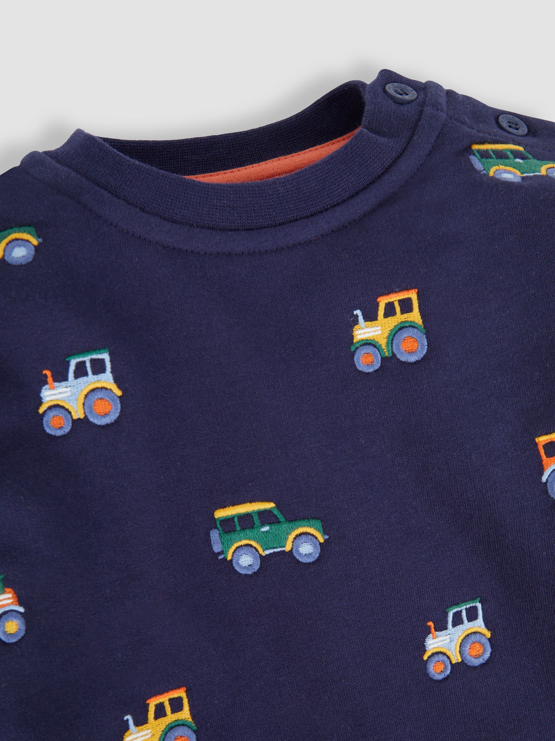 Navy Blue Boys' Tractor Embroidered Sweatshirt - Image 2 of 3