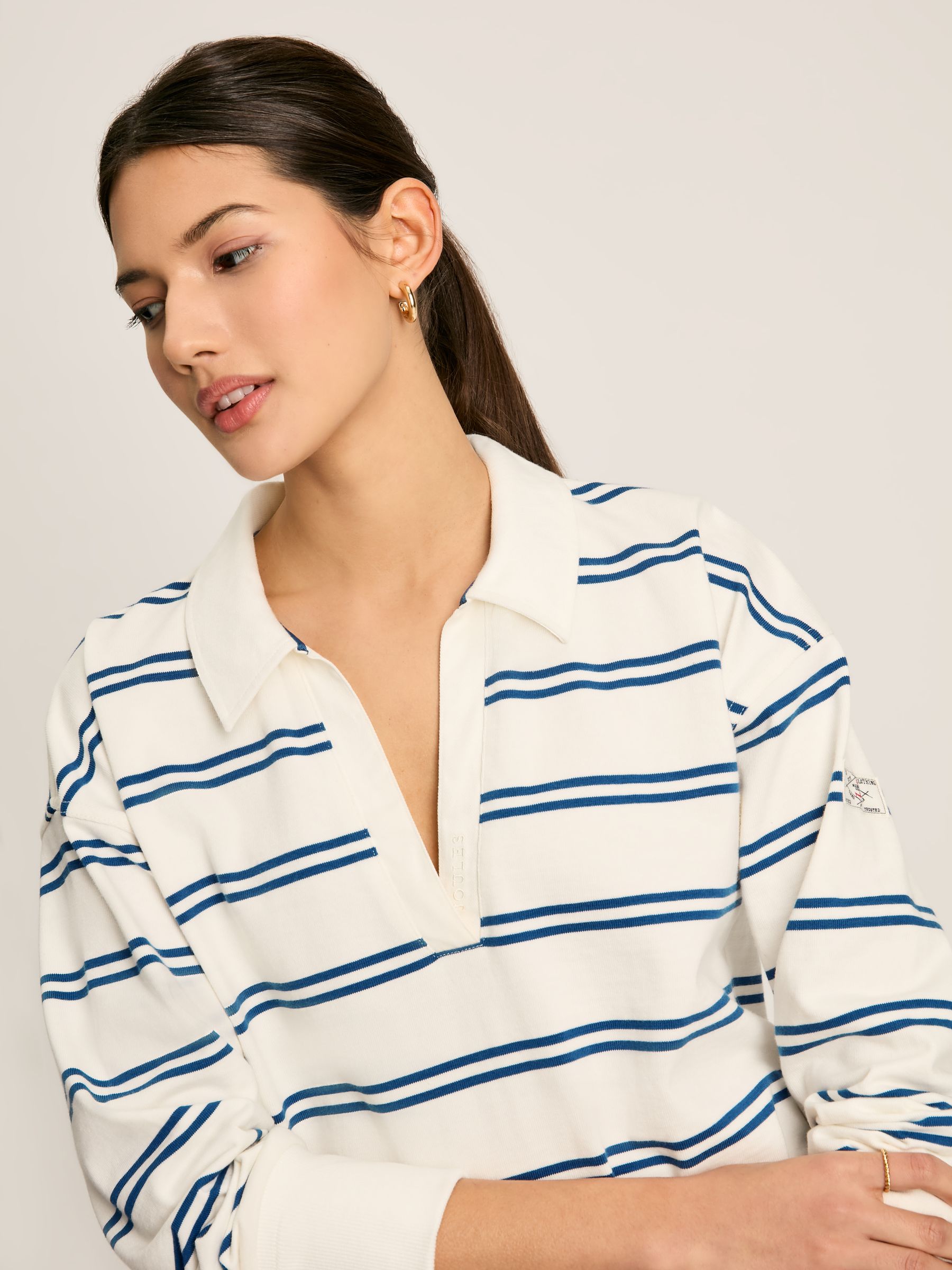 Bayside Cream/Navy Cotton Deck Shirt - Image 3 of 7