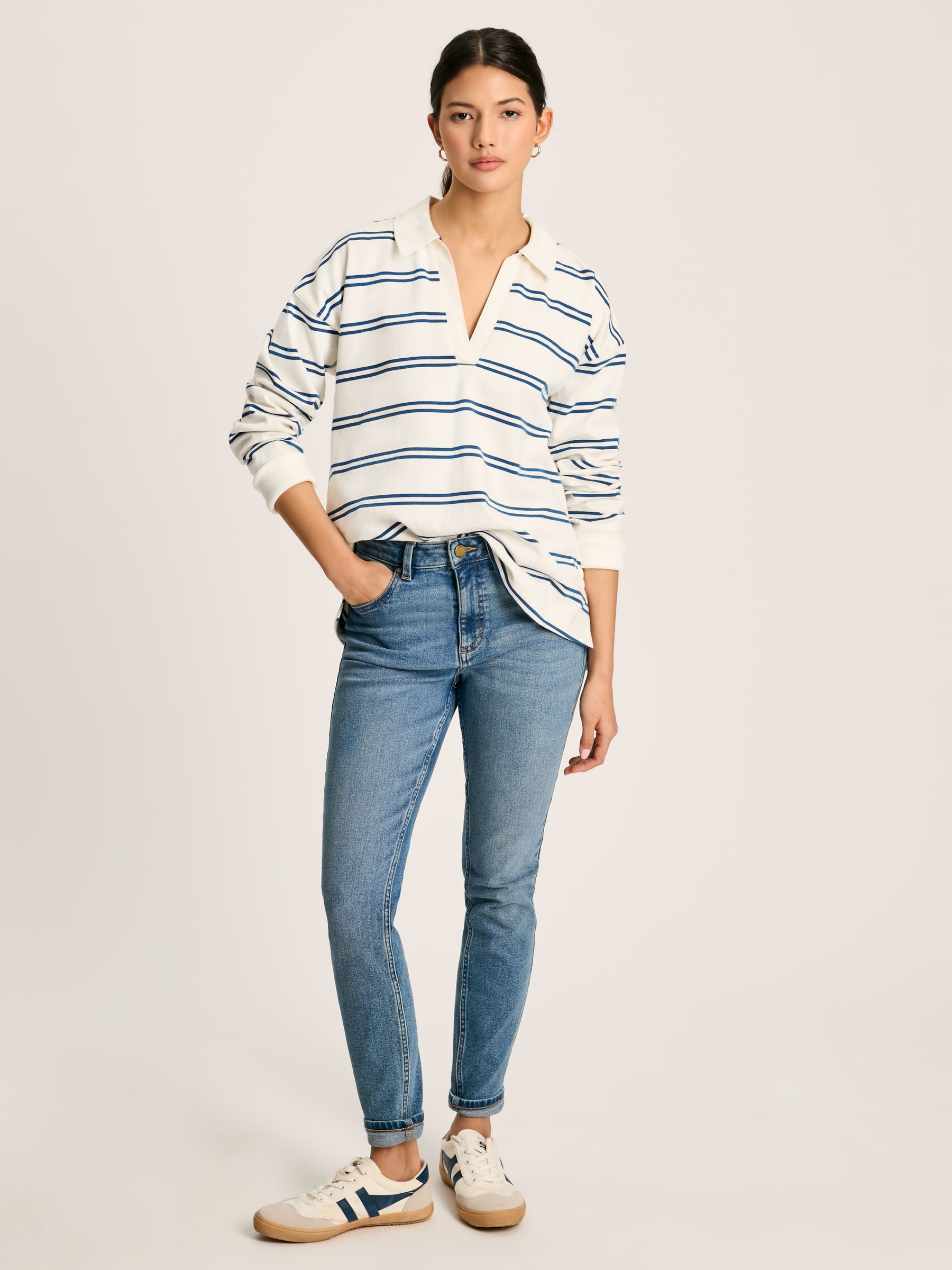 Bayside Cream/Navy Cotton Deck Shirt - Image 4 of 7