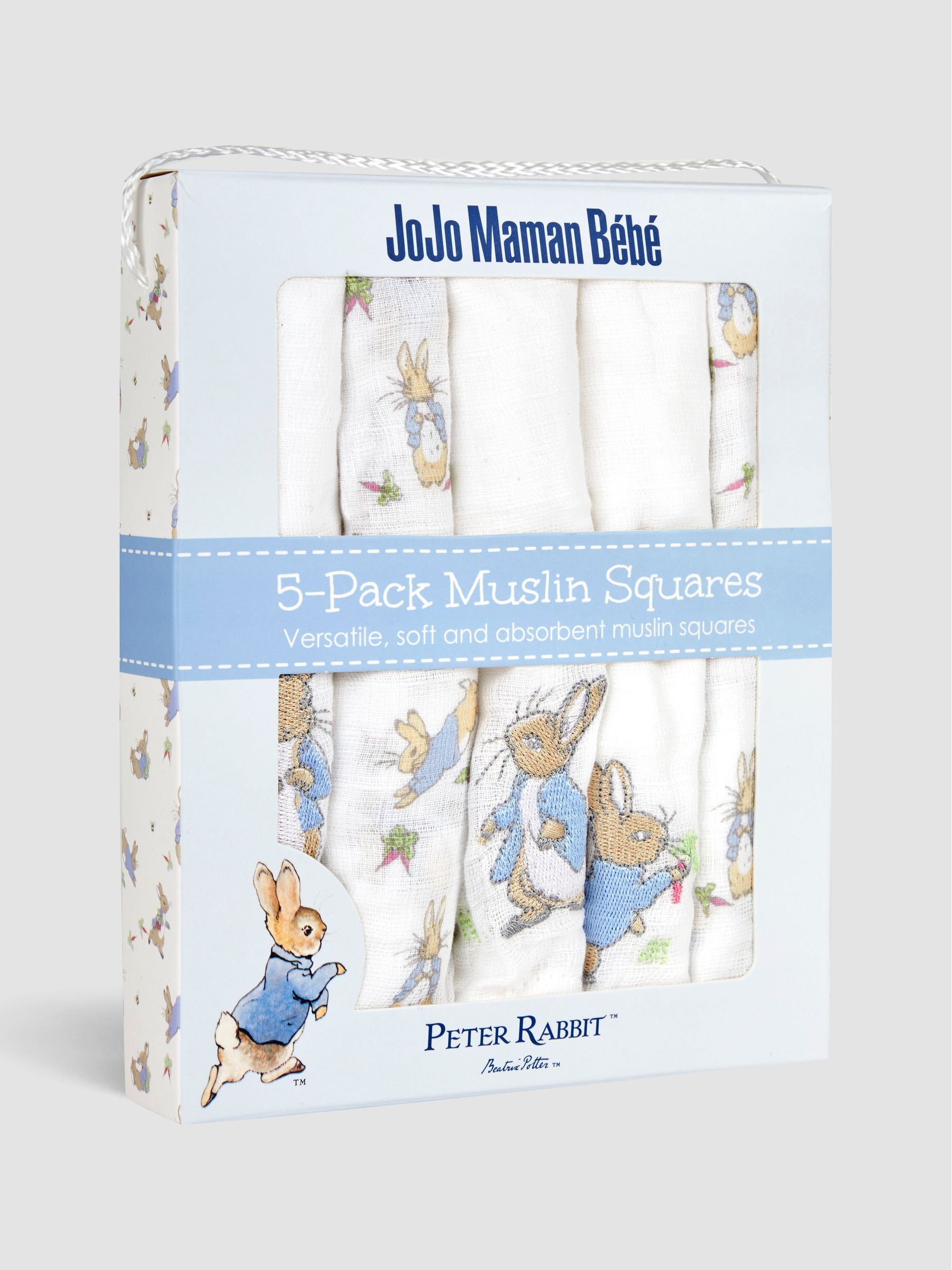 5-Pack Peter Rabbit Embroidered Muslins - Image 3 of 4