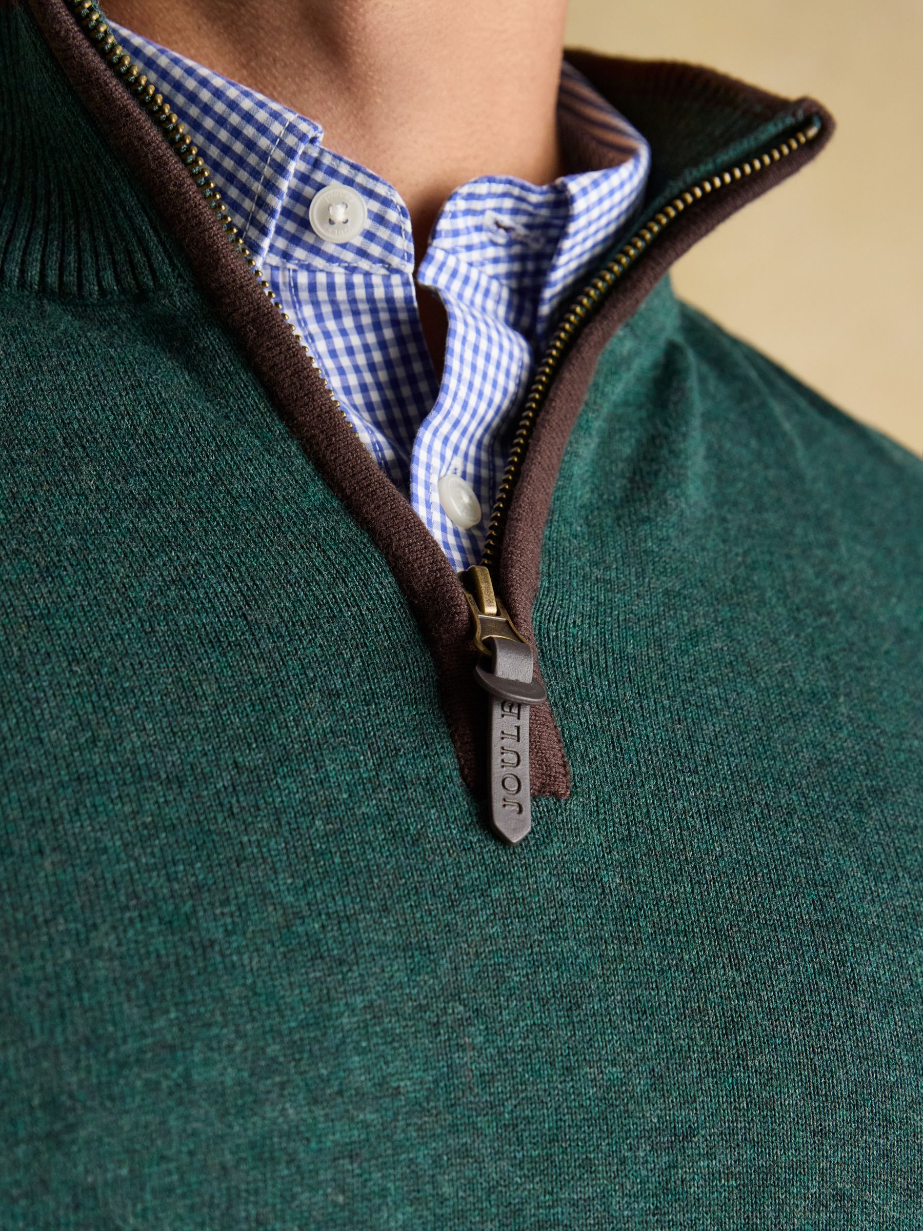 Hillside Dark Green Quarter Zip Knitted Jumper - Image 4 of 7