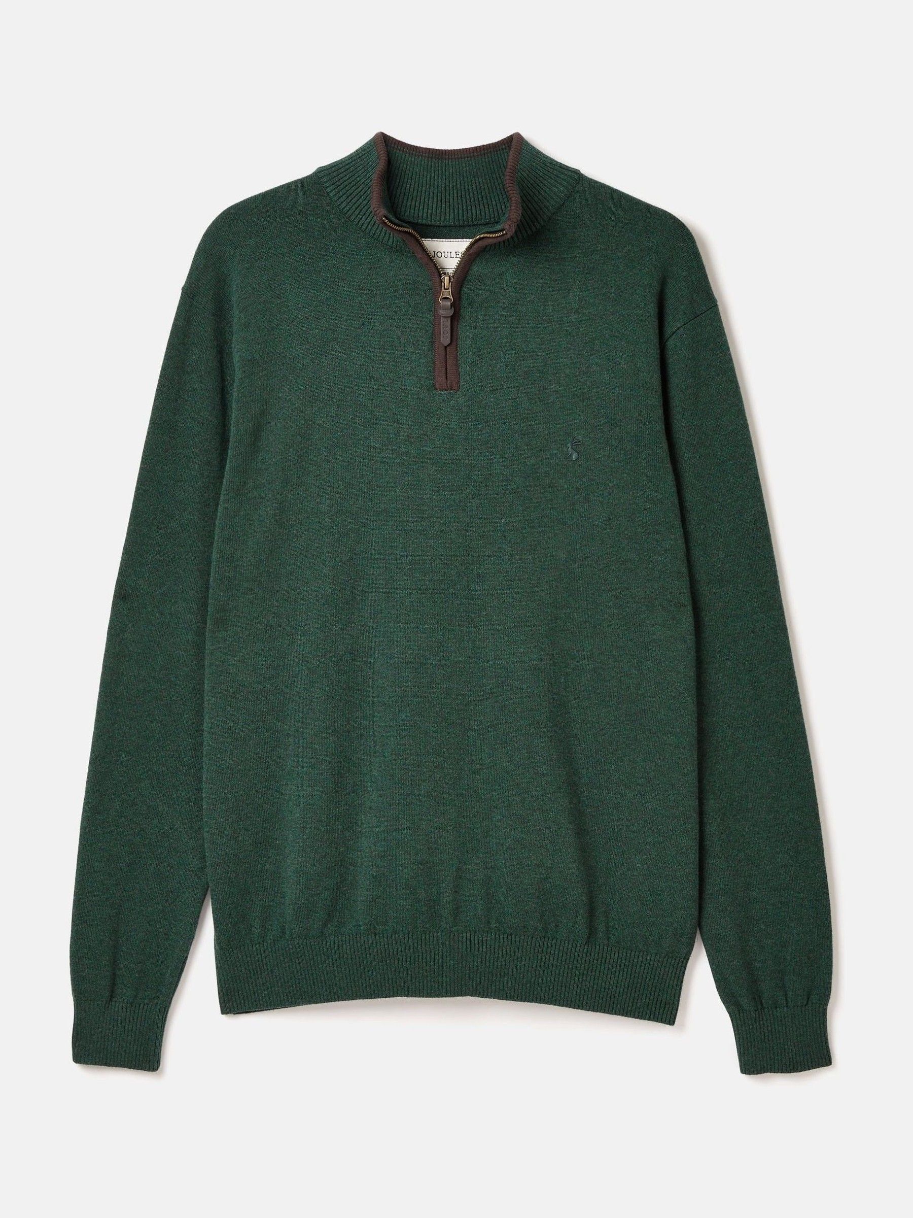 Hillside Dark Green Quarter Zip Knitted Jumper - Image 7 of 7