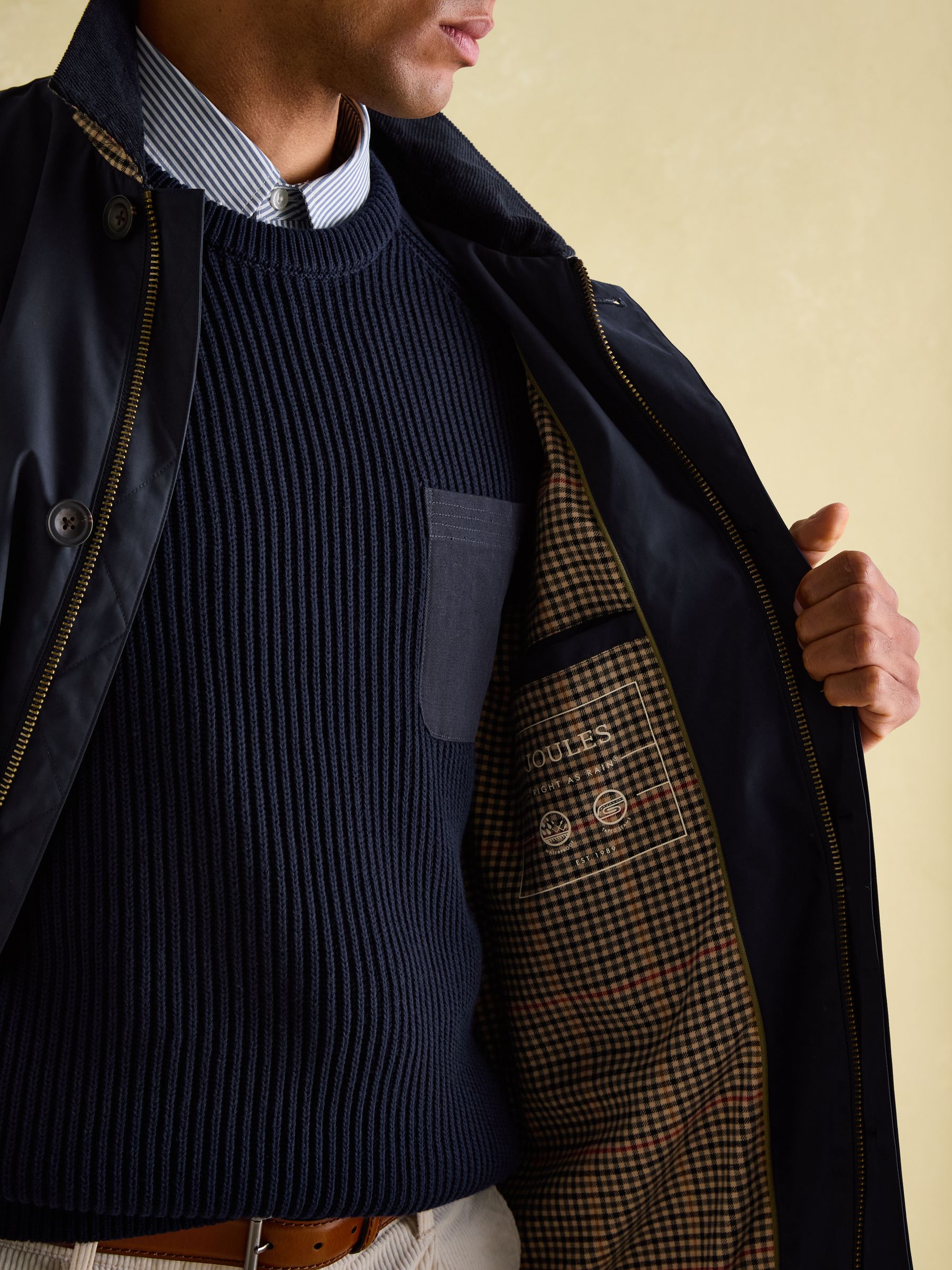 Sandford Navy Blue Waterproof Raincoat - Image 7 of 10