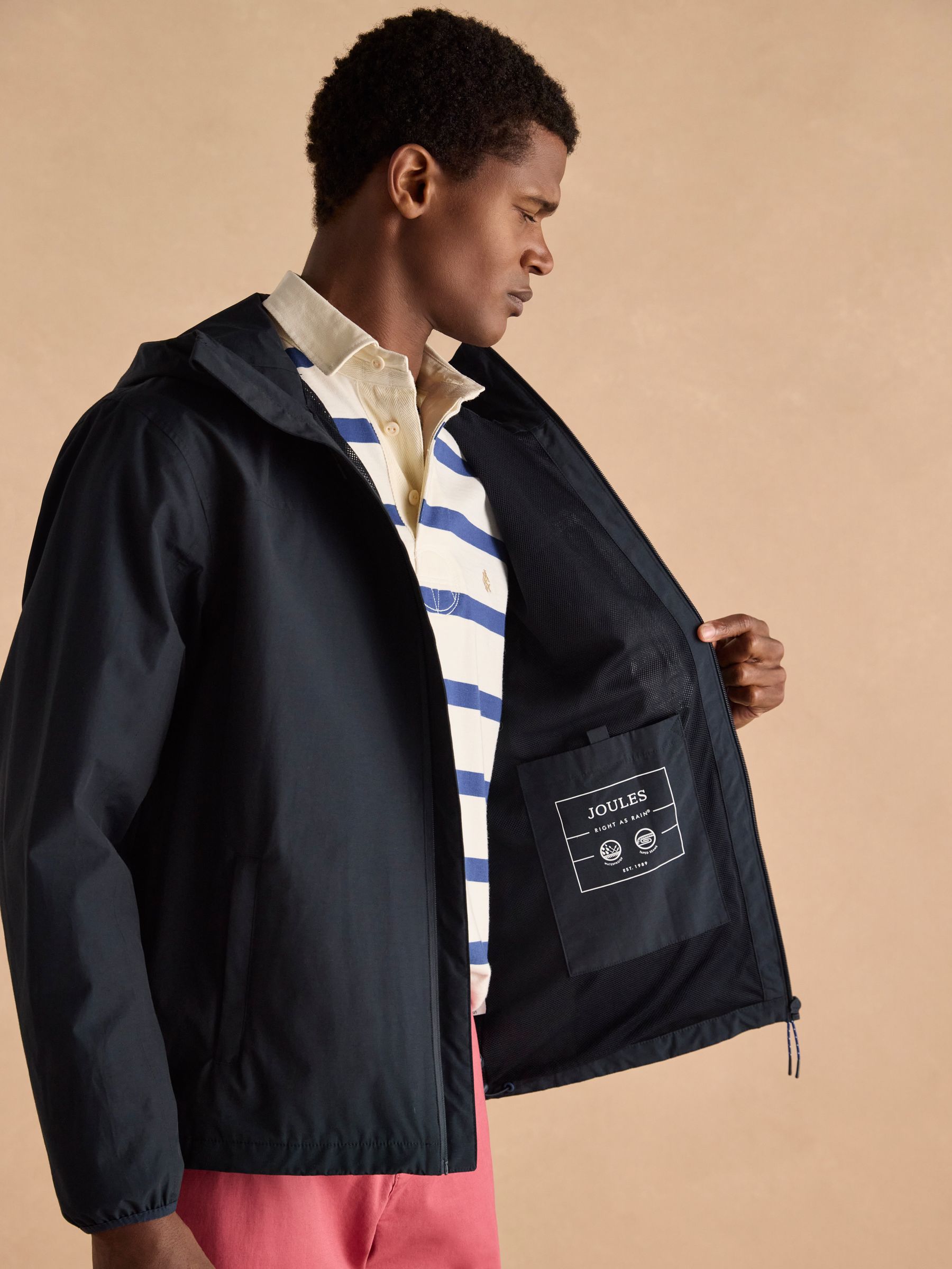 Ayston Navy Blue Lightweight Waterproof Coat - Image 5 of 9