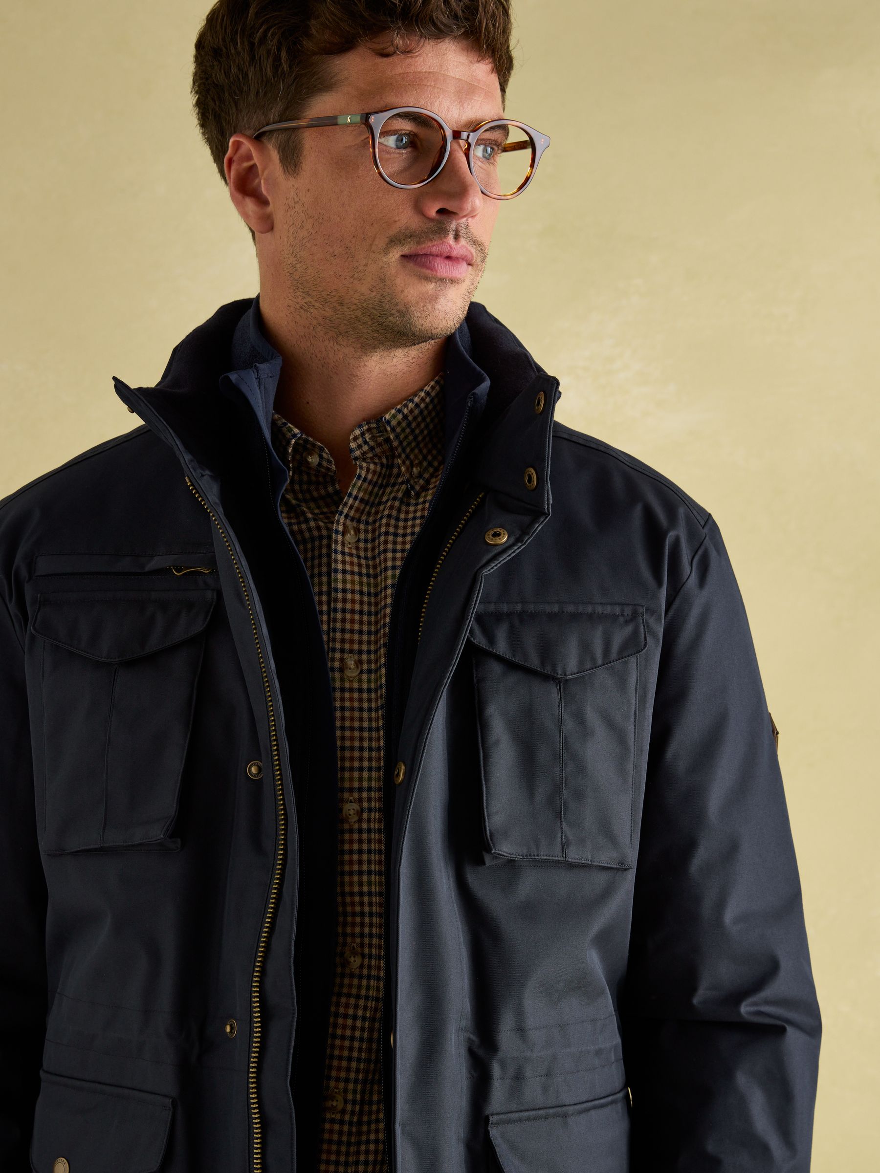 Beckett Navy Waterproof Field Coat With Packable Hood - Image 4 of 9