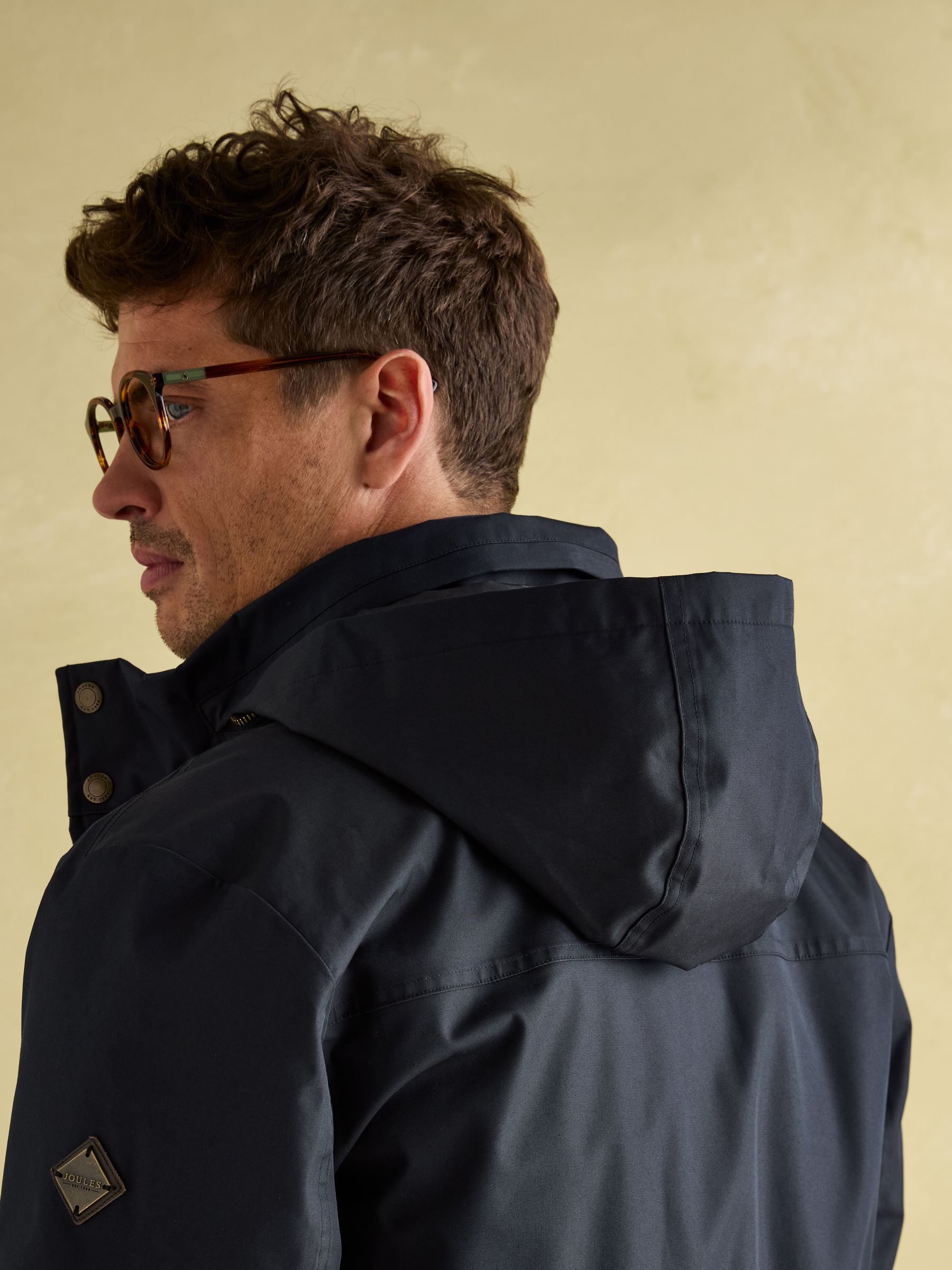 Beckett Navy Waterproof Field Coat With Packable Hood | Joules