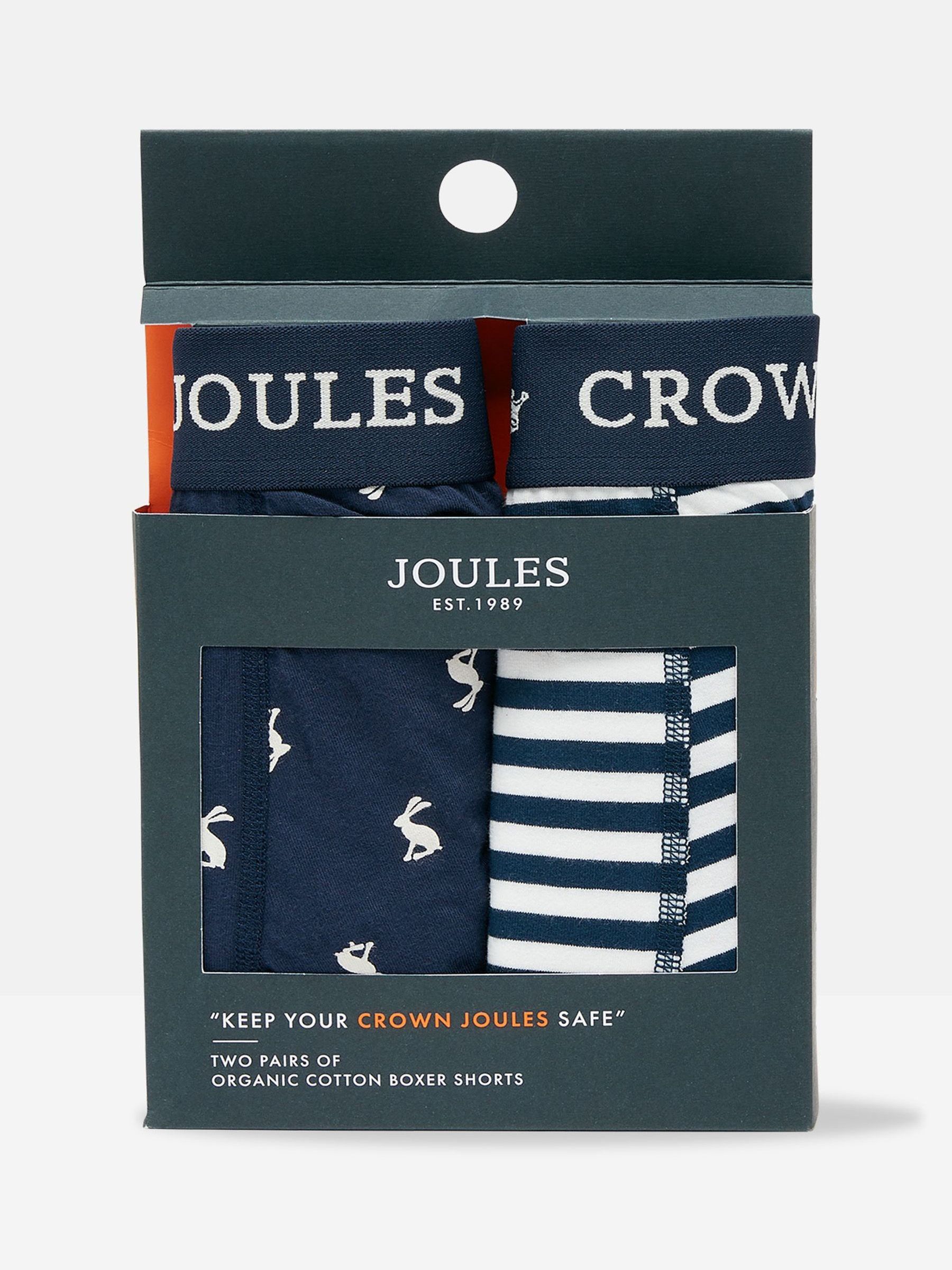 Crown Joules Navy & White Hare Pack of Two Cotton Boxers - Image 1 of 3 Crown Joules Navy & White Hare Pack of Two Cotton Boxers - Image 1 of 3
