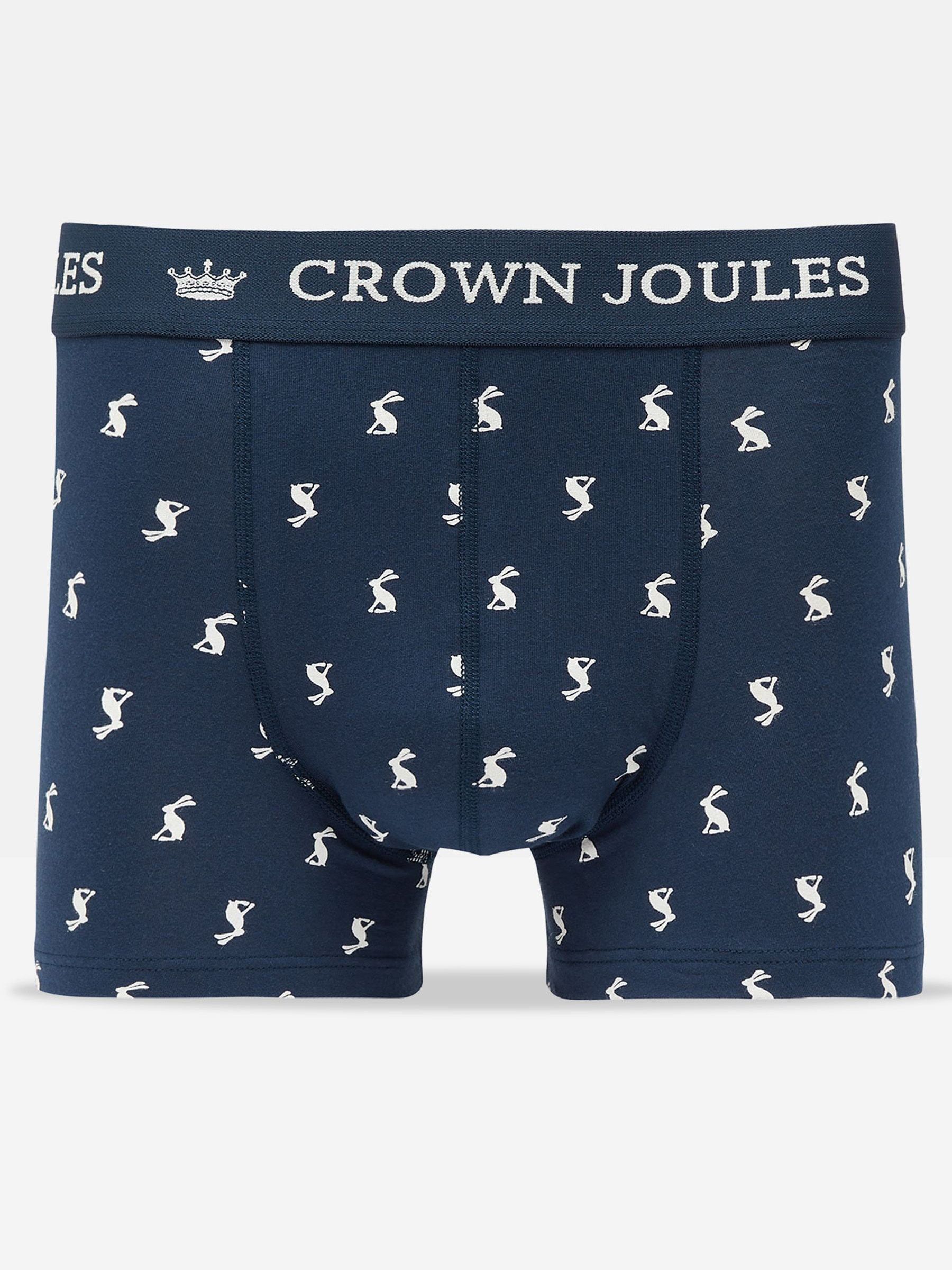 Crown Joules Navy & White Hare Pack of Two Cotton Boxers - Image 2 of 3