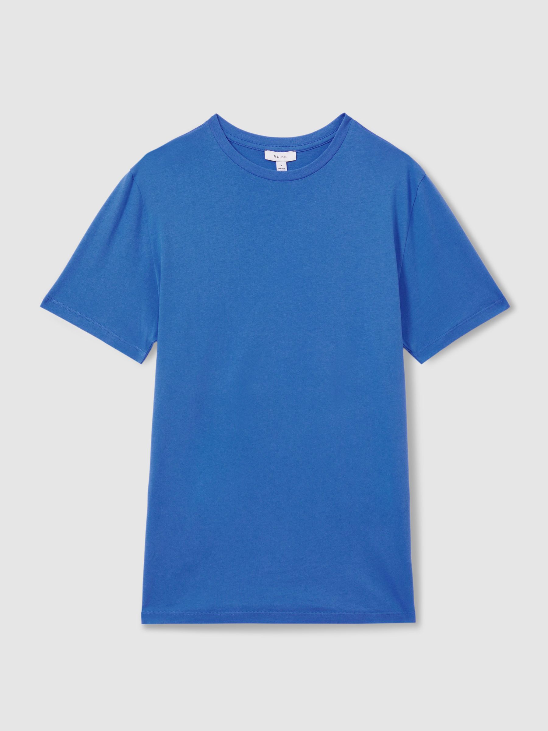 Cotton Crew Neck T-Shirt in Cobalt Blue - Image 2 of 6