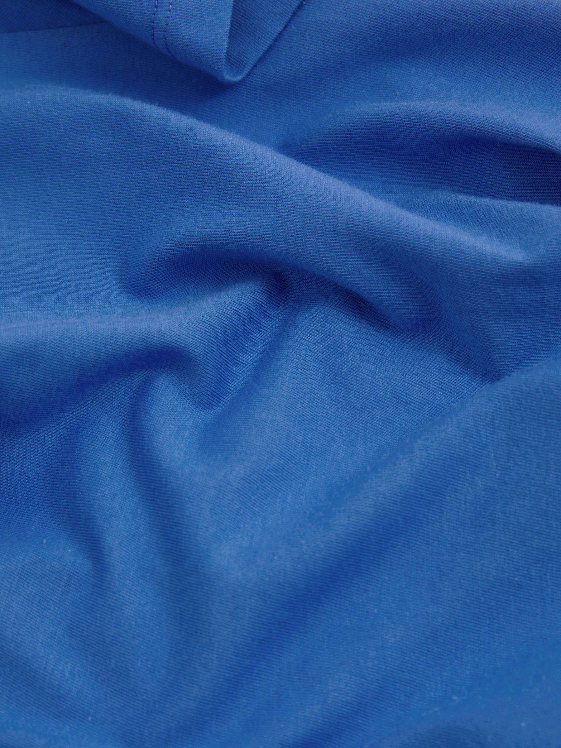 Cotton Crew Neck T-Shirt in Cobalt Blue - Image 6 of 6