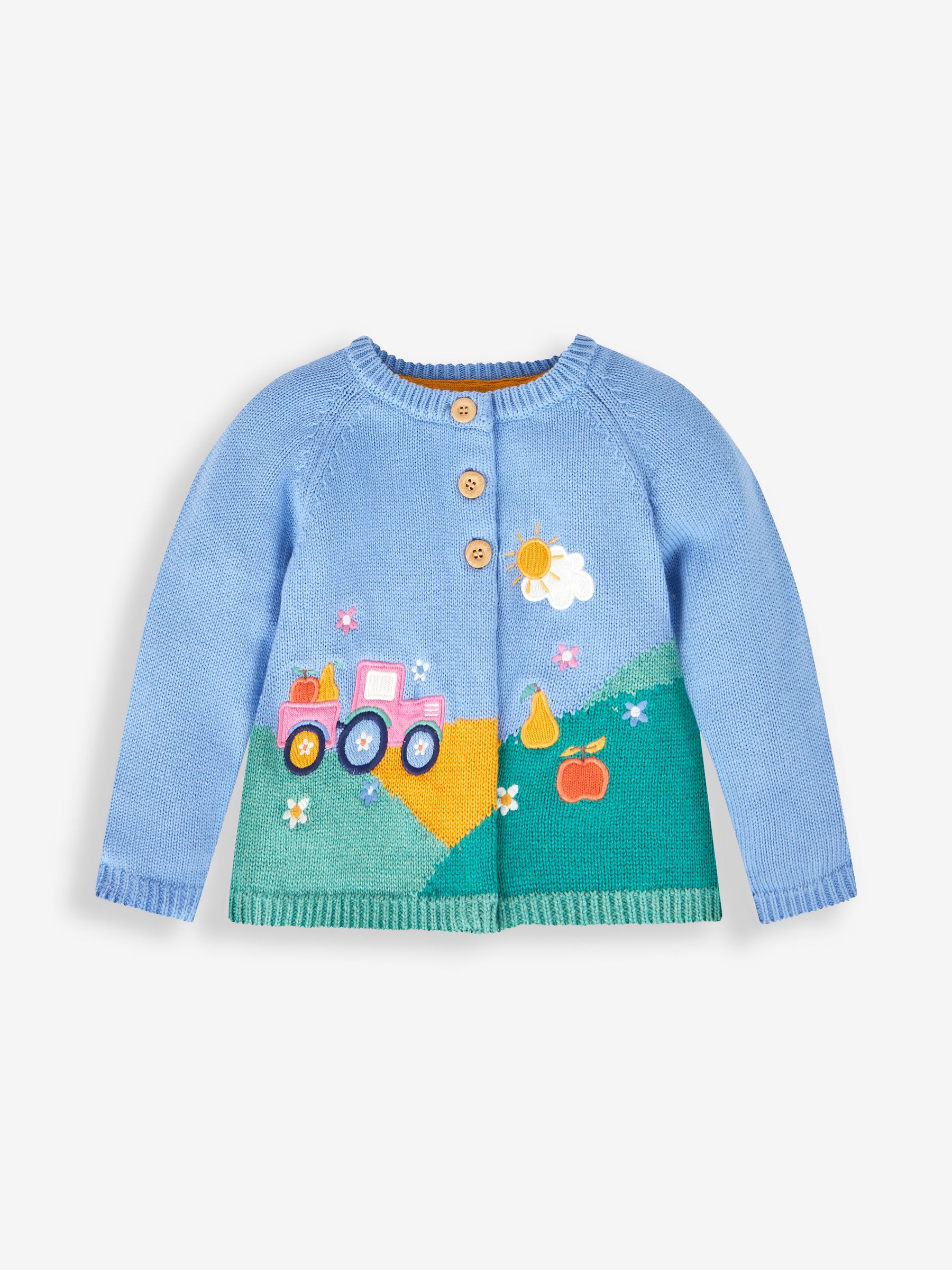 Blue Girls' Farm Scene Cardigan - Image 1 of 3
