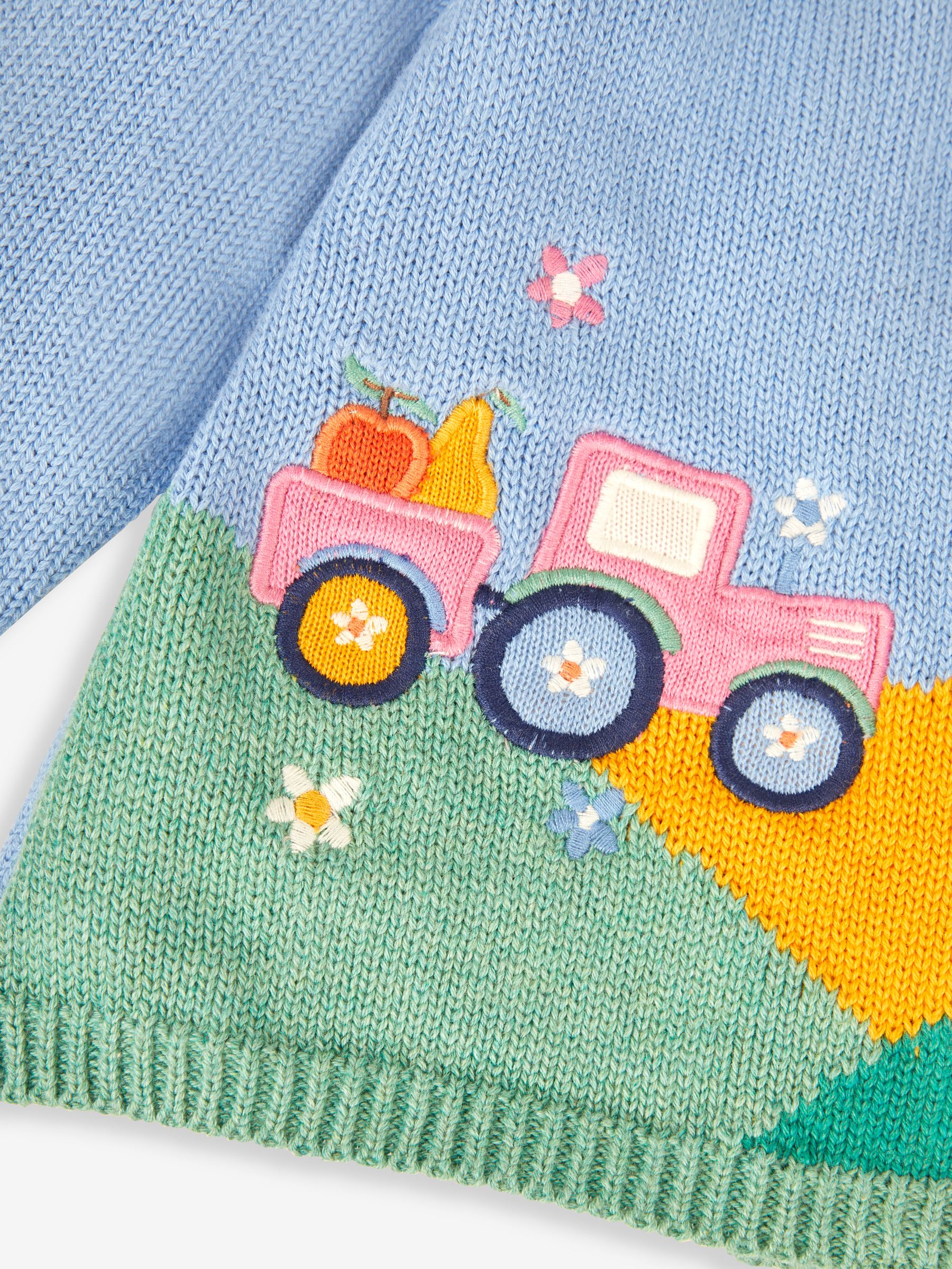 Blue Girls' Farm Scene Cardigan - Image 3 of 3