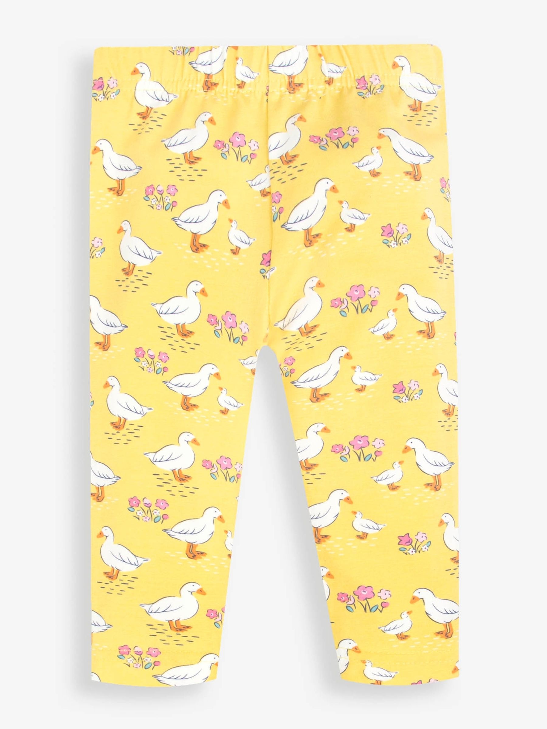 Yellow 2-Pack Duck Print & Duck Egg Cropped Leggings - Image 2 of 5