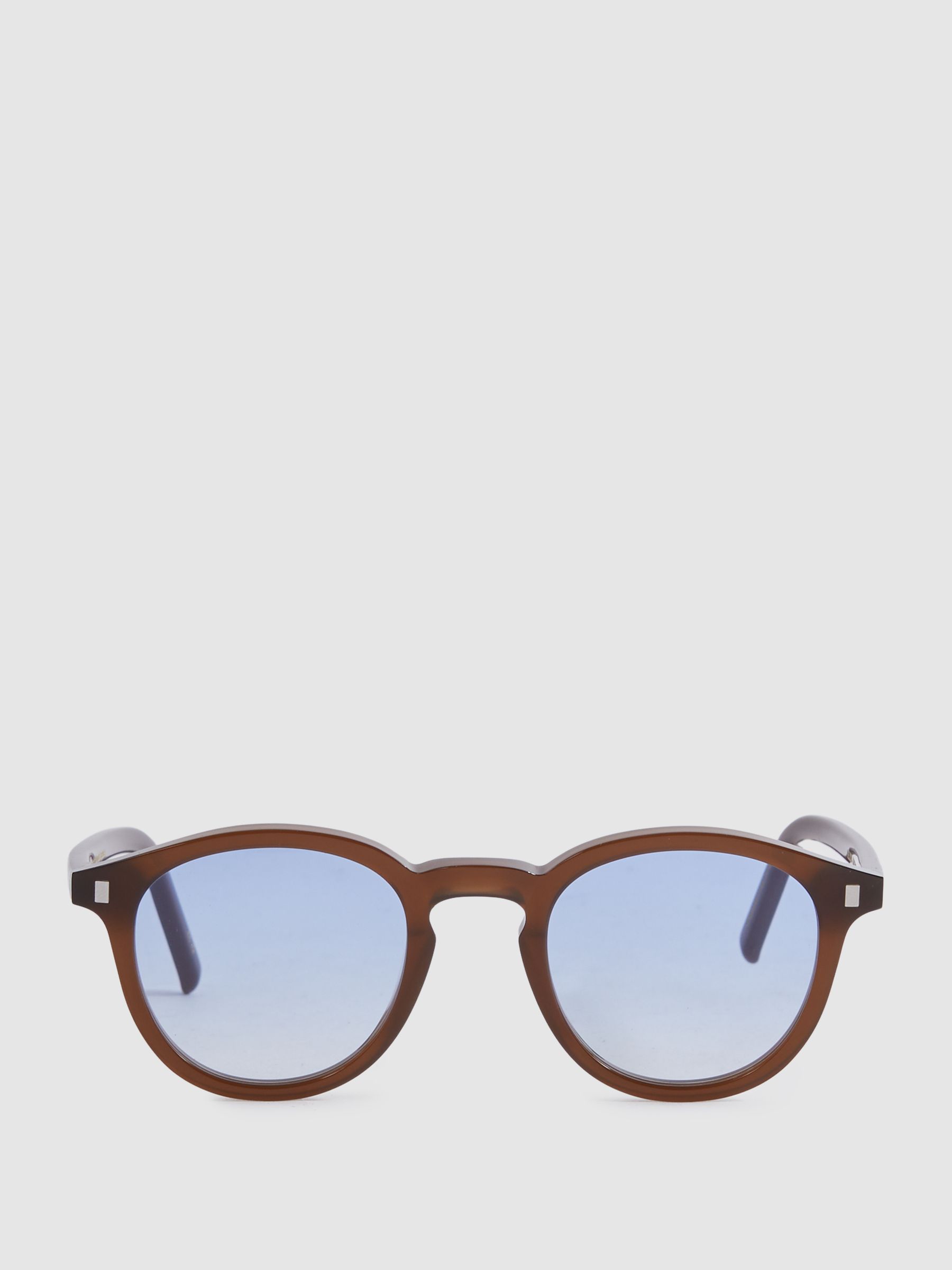 Monokel Eyewear Round Sunglasses in Chocolate - Image 1 of 3