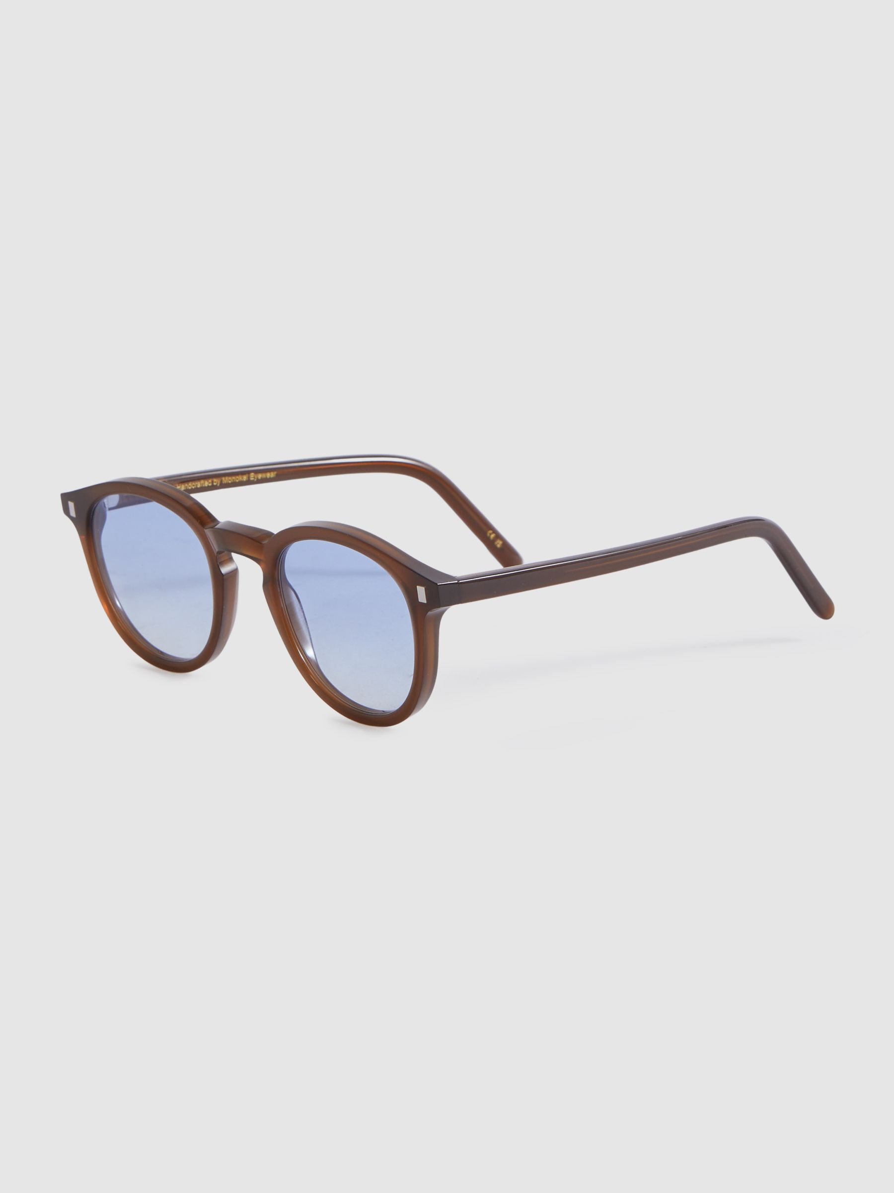 Monokel Eyewear Round Sunglasses in Chocolate - Image 2 of 3 Monokel Eyewear Round Sunglasses in Chocolate - Image 2 of 3