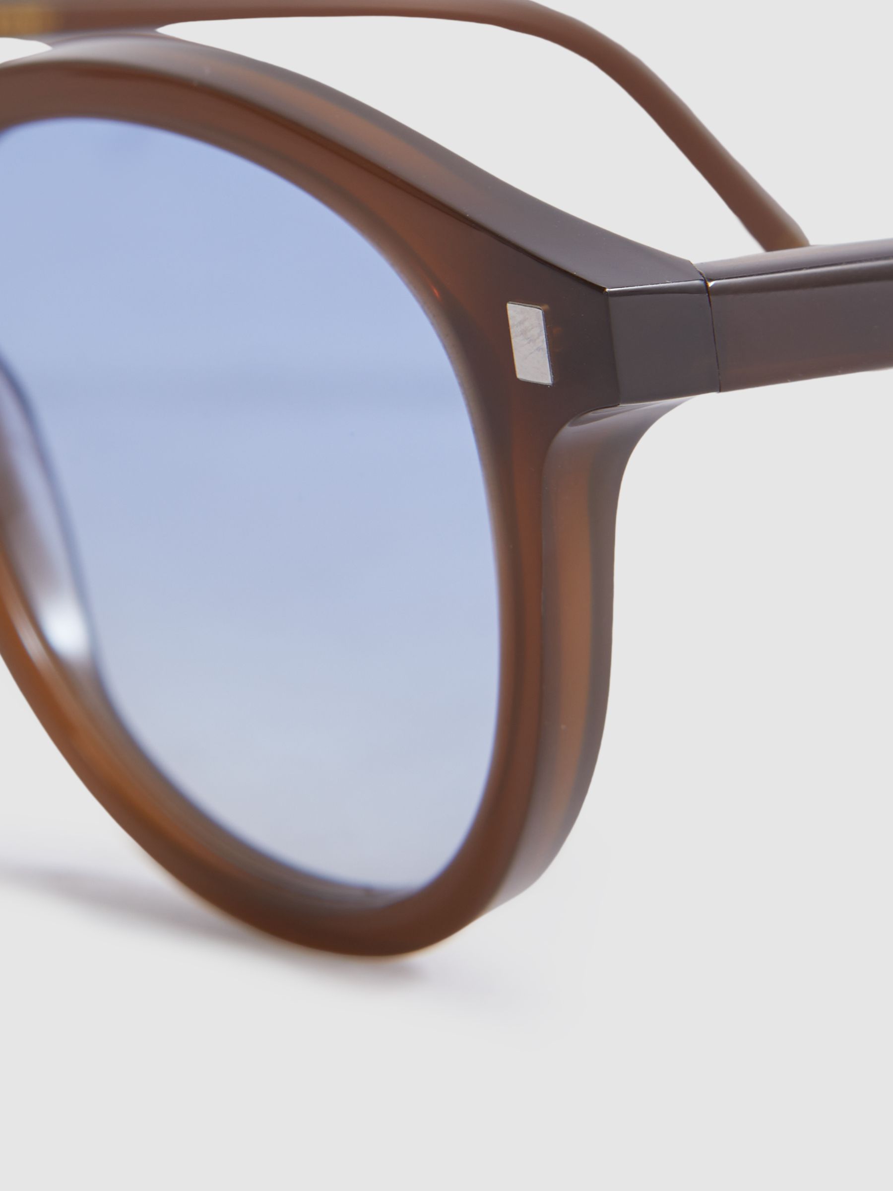 Monokel Eyewear Round Sunglasses in Chocolate - Image 3 of 3