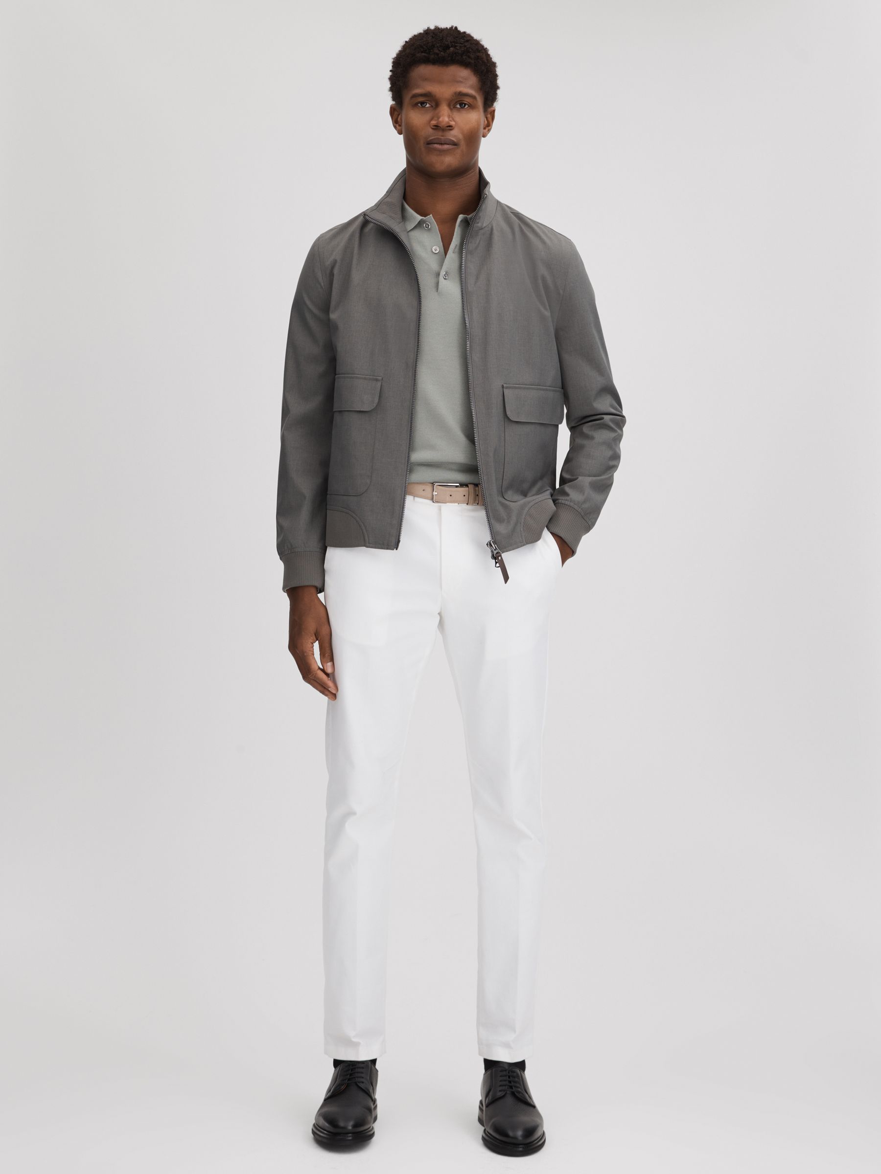 Oscar Jacobson Grained Leather Lace Up Shoes in Black - Image 2 of 5