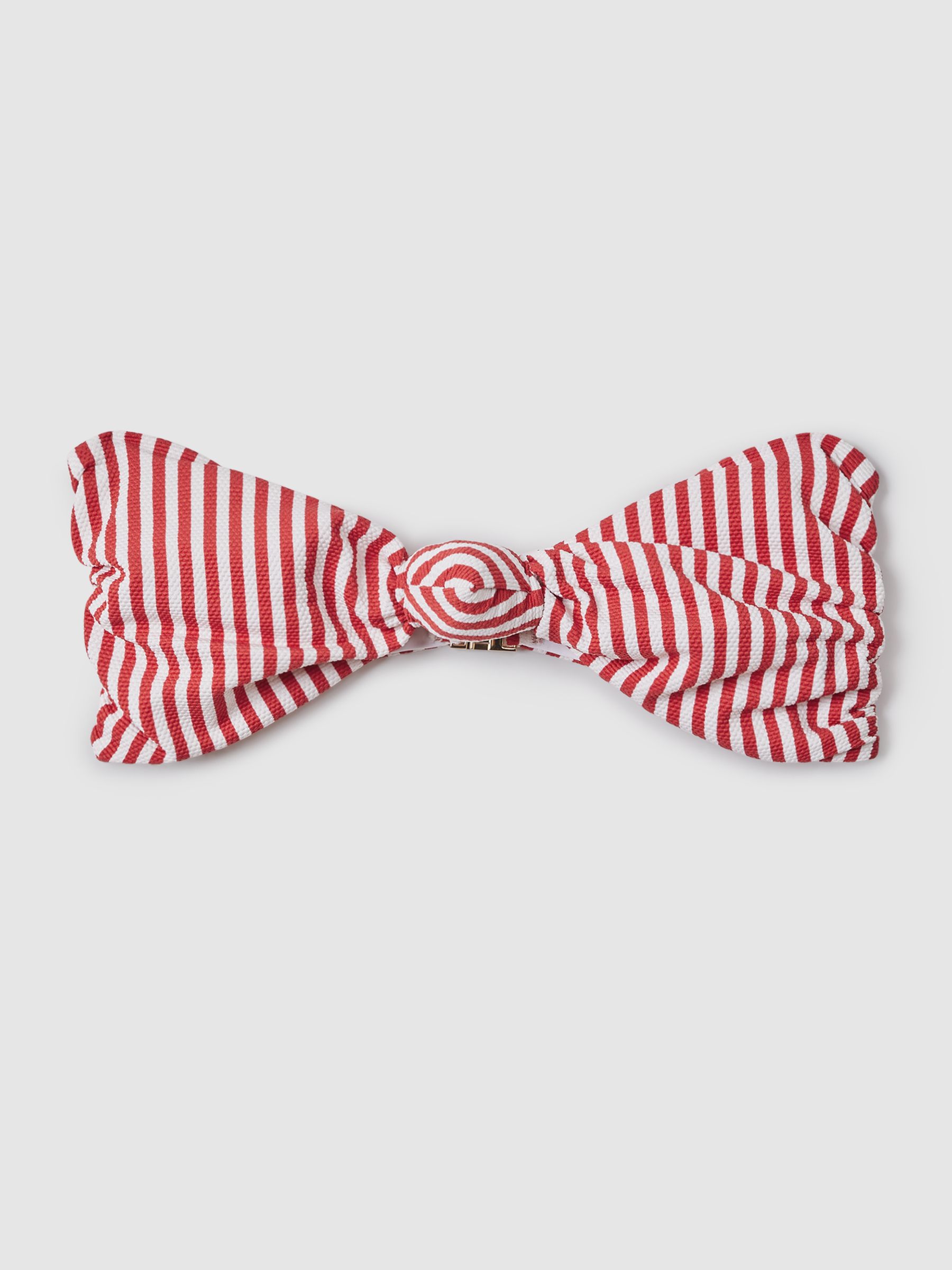 FELLA Bandeau Knot Bikini Top in Red Stripe - Image 2 of 5