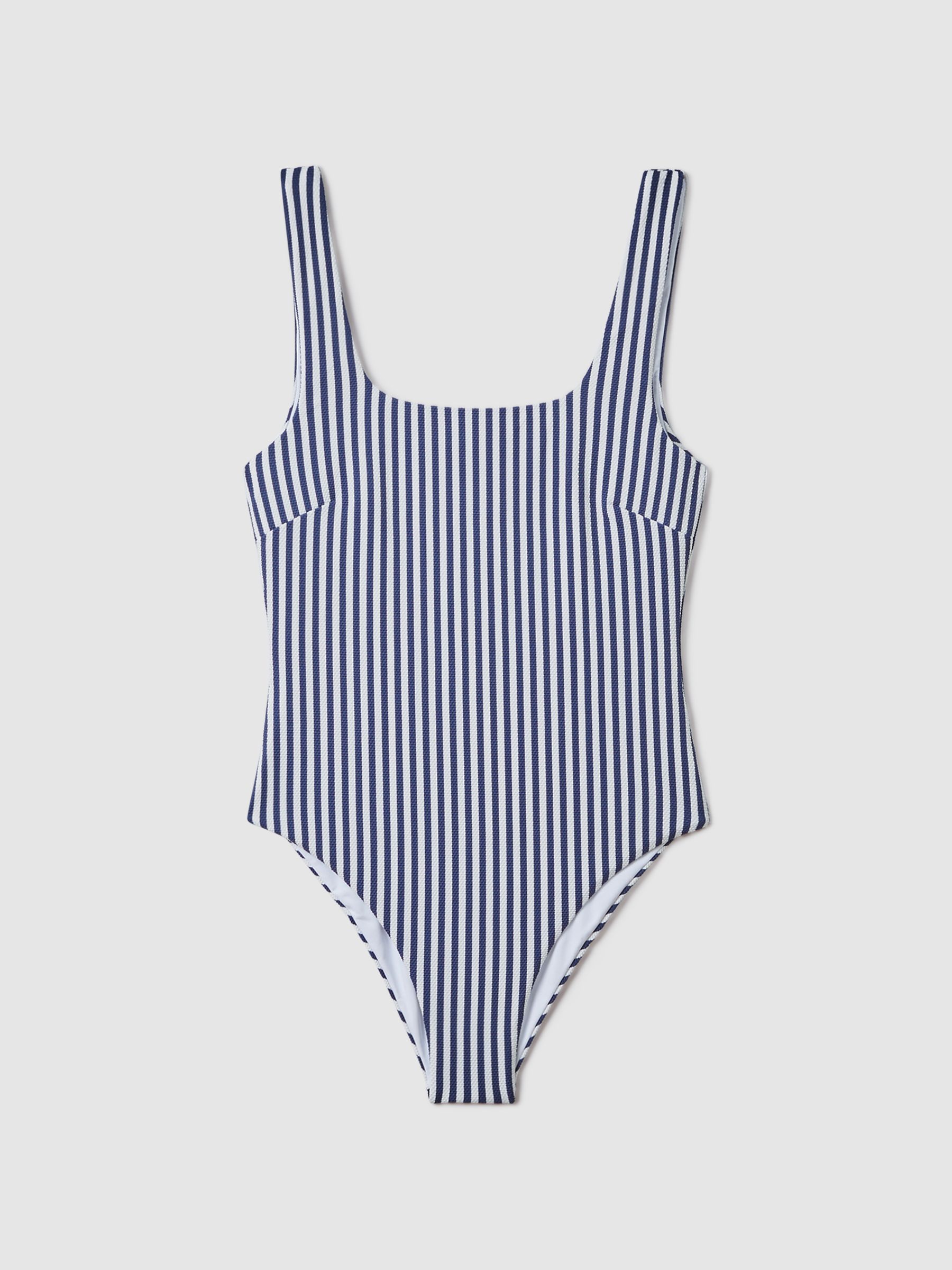 FELLA Striped Swimsuit in Blue Stripe - Image 2 of 6