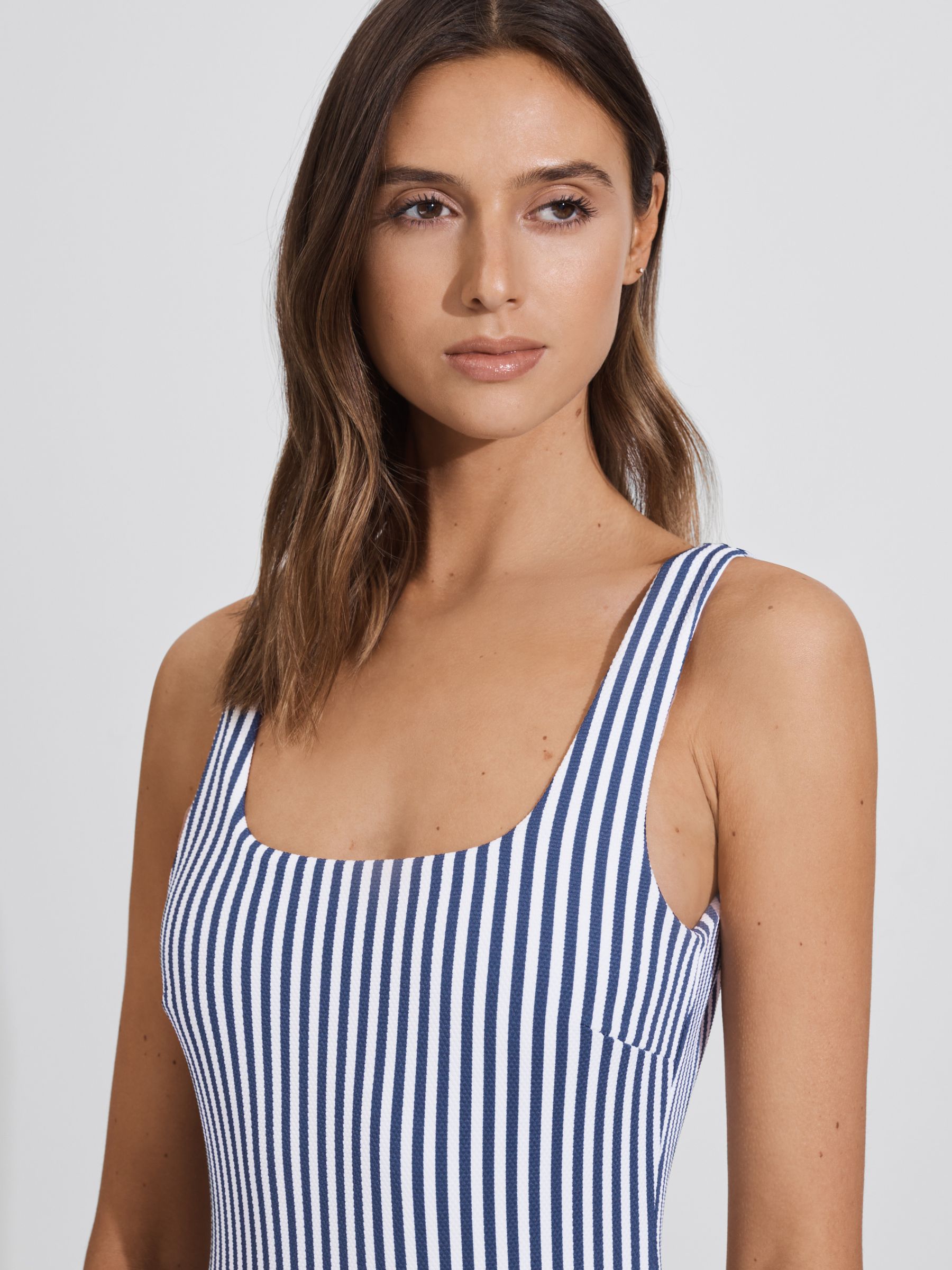 FELLA Striped Swimsuit in Blue Stripe - Image 4 of 6