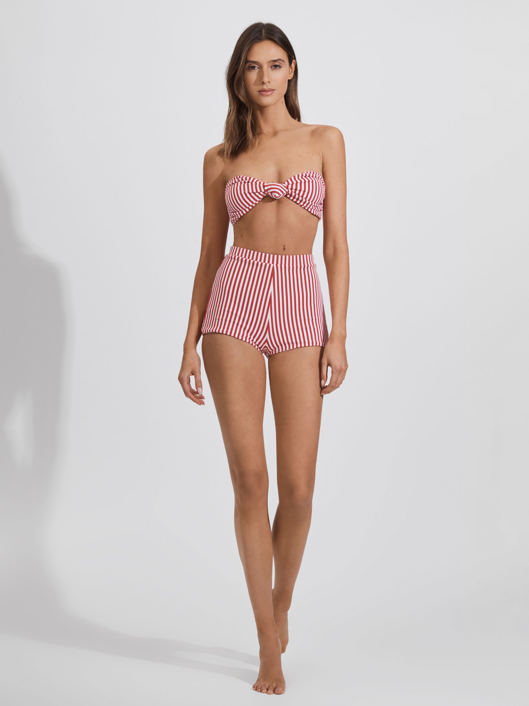 FELLA High Rise Swim Shorts in Red Stripe - Image 3 of 5