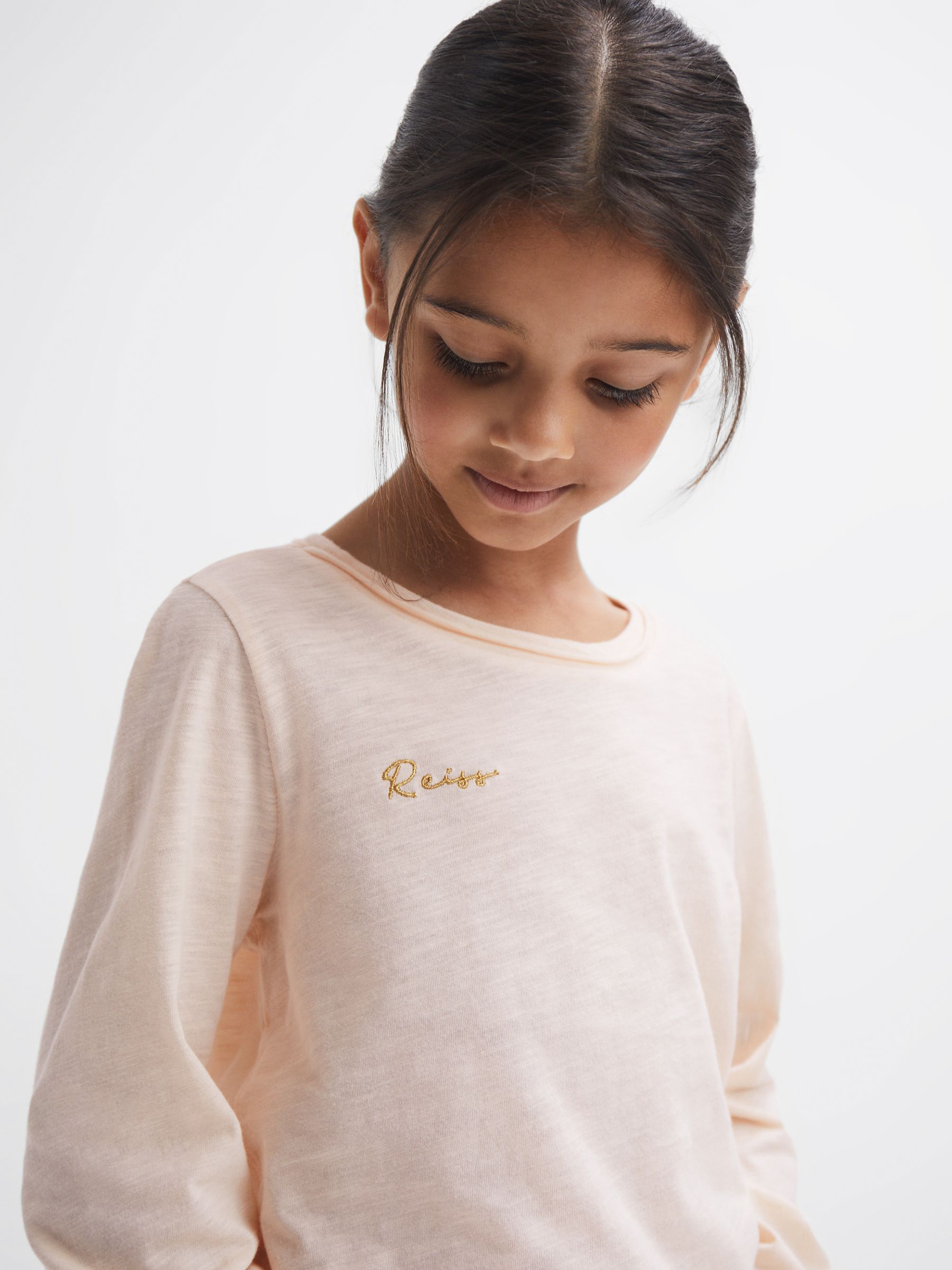 9-14 yrs Cotton Embroidered T-Shirt in Ivory - Image 3 of 6