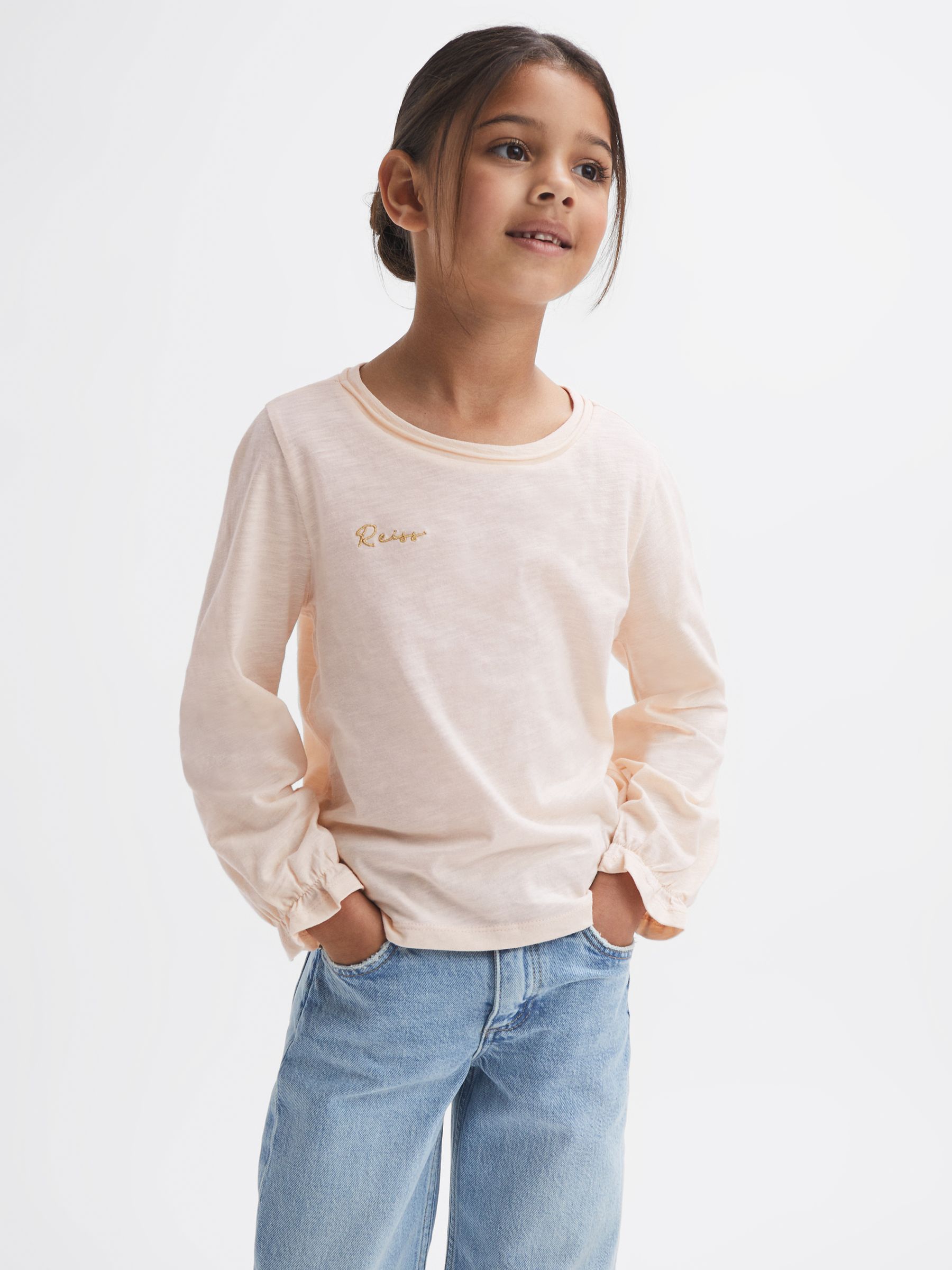 9-14 yrs Cotton Embroidered T-Shirt in Ivory - Image 4 of 6