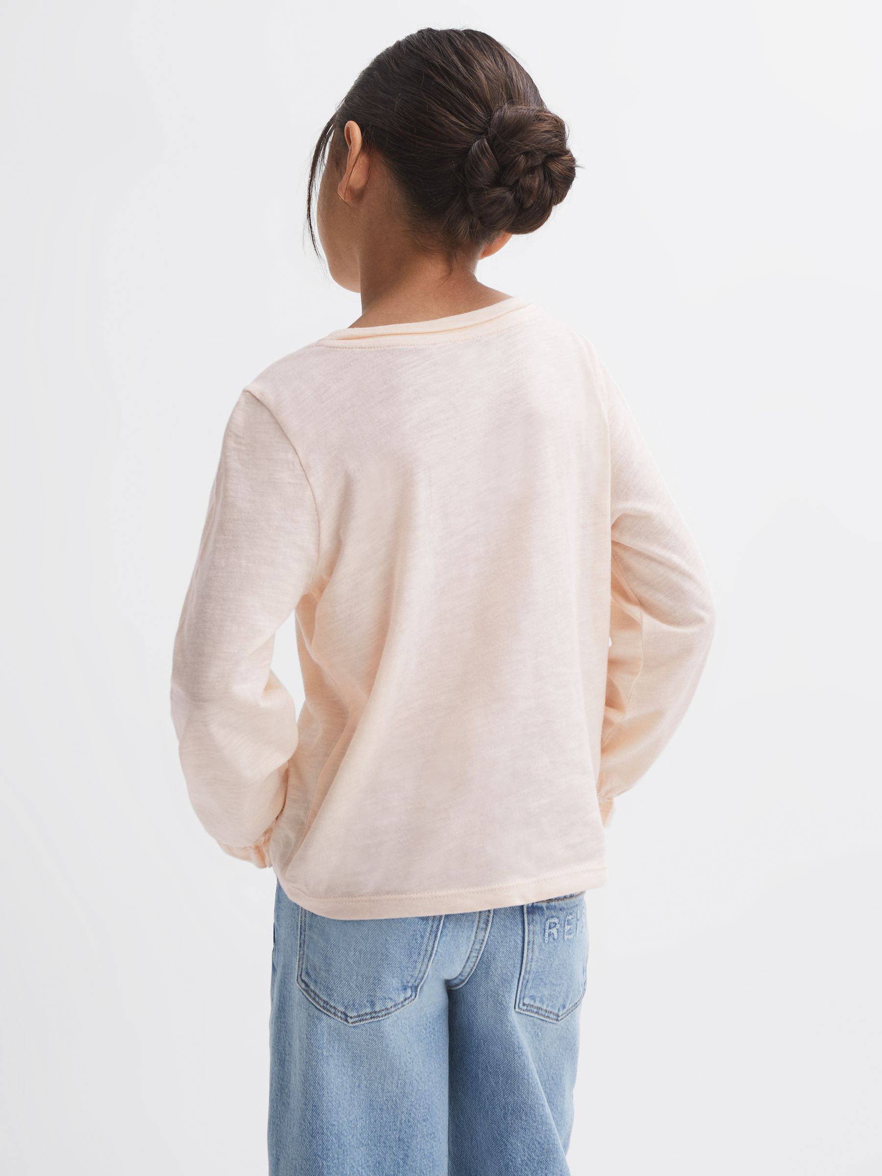9-14 yrs Cotton Embroidered T-Shirt in Ivory - Image 5 of 6